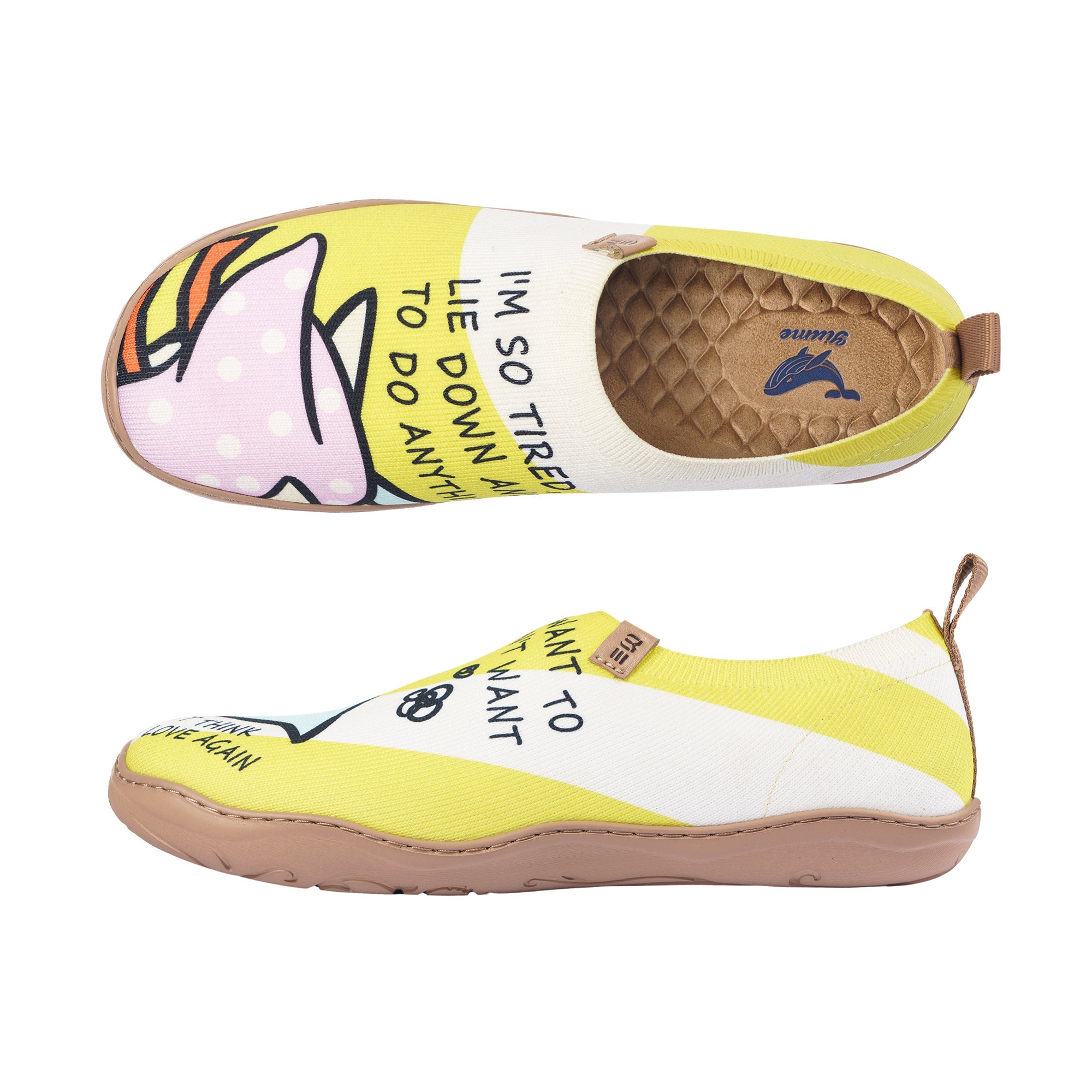 Sleeping Duck Women's Slip-On Shoes Painted Canvas Sneakers