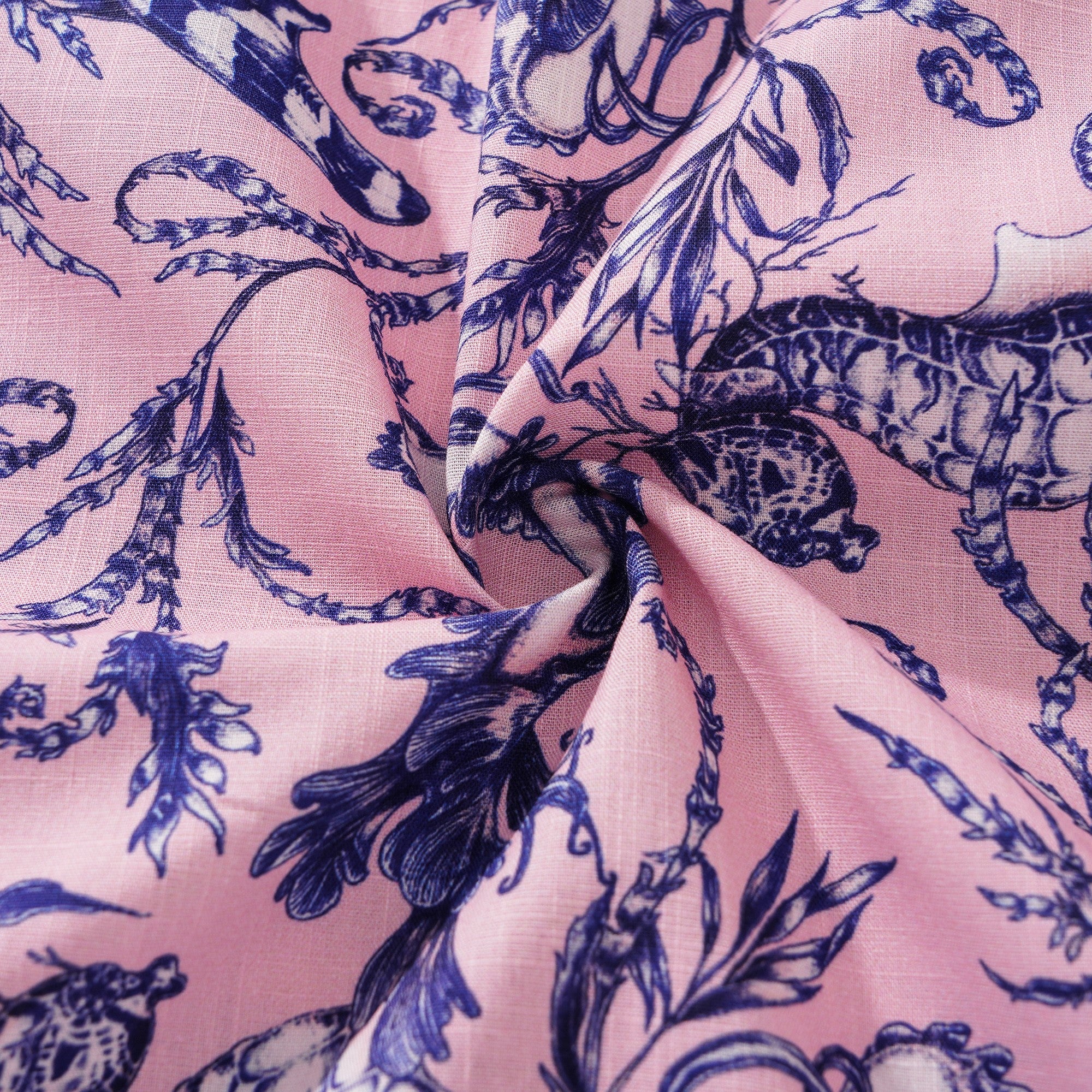 Men's Hawaiian Shirt Short Sleeve Button-down 100% Cotton Aloha Pink Oasis  By Feanne