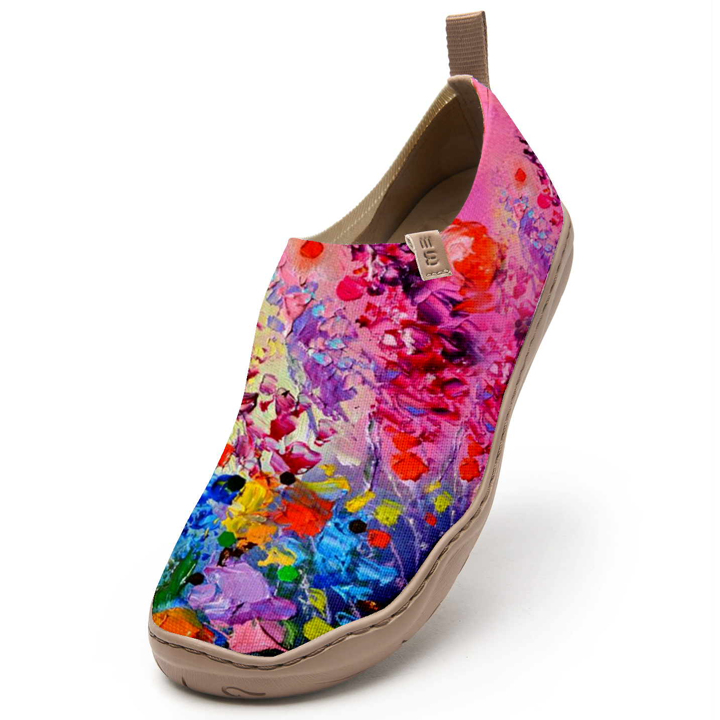 Yiume Women's Art Slip-On Shoes Comfortable Breathable Knit Casual Footwear,Pastel Petal