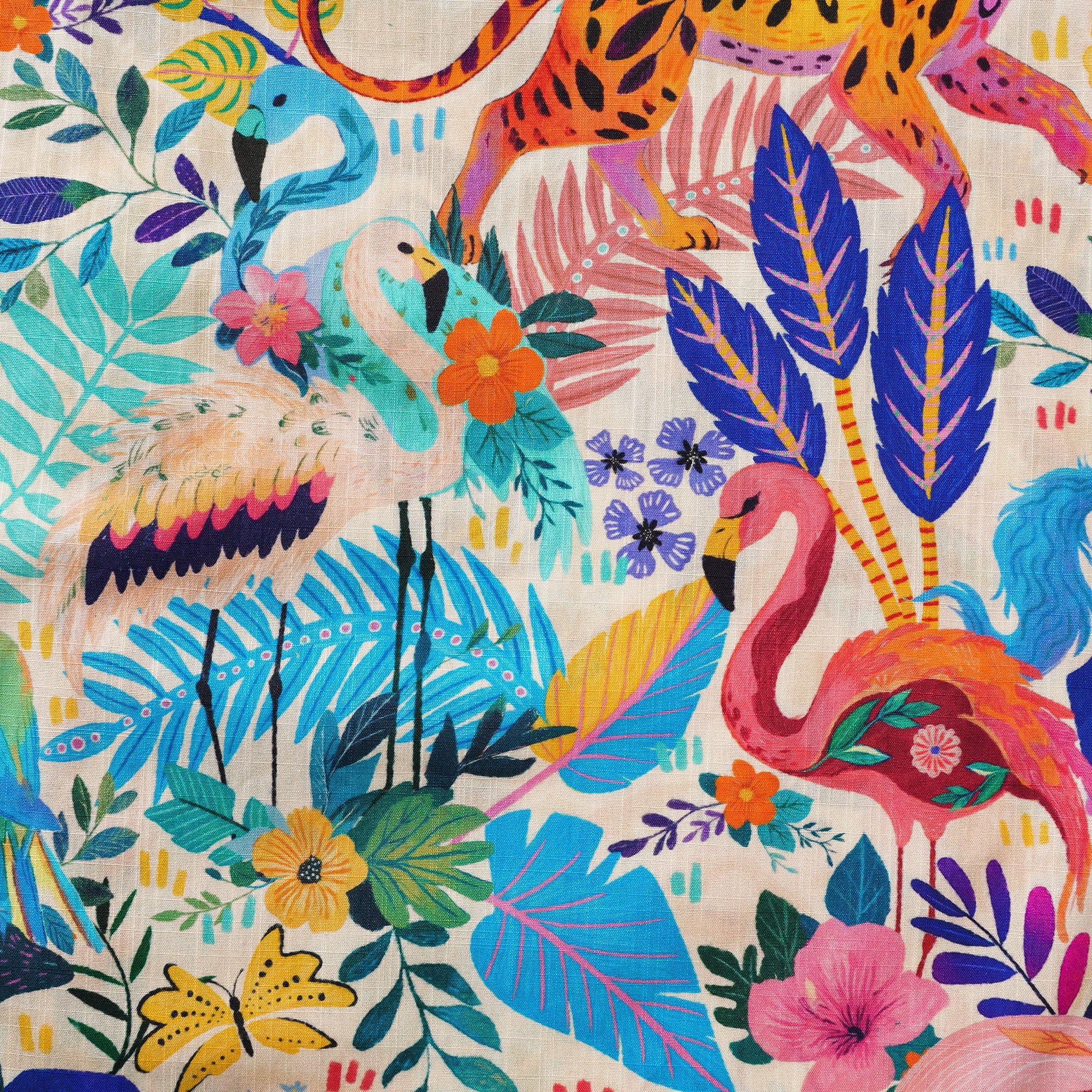 Men's Hawaiian Shirt Short Sleeve Button-down 100% Cotton Aloha Jungle Whimsy