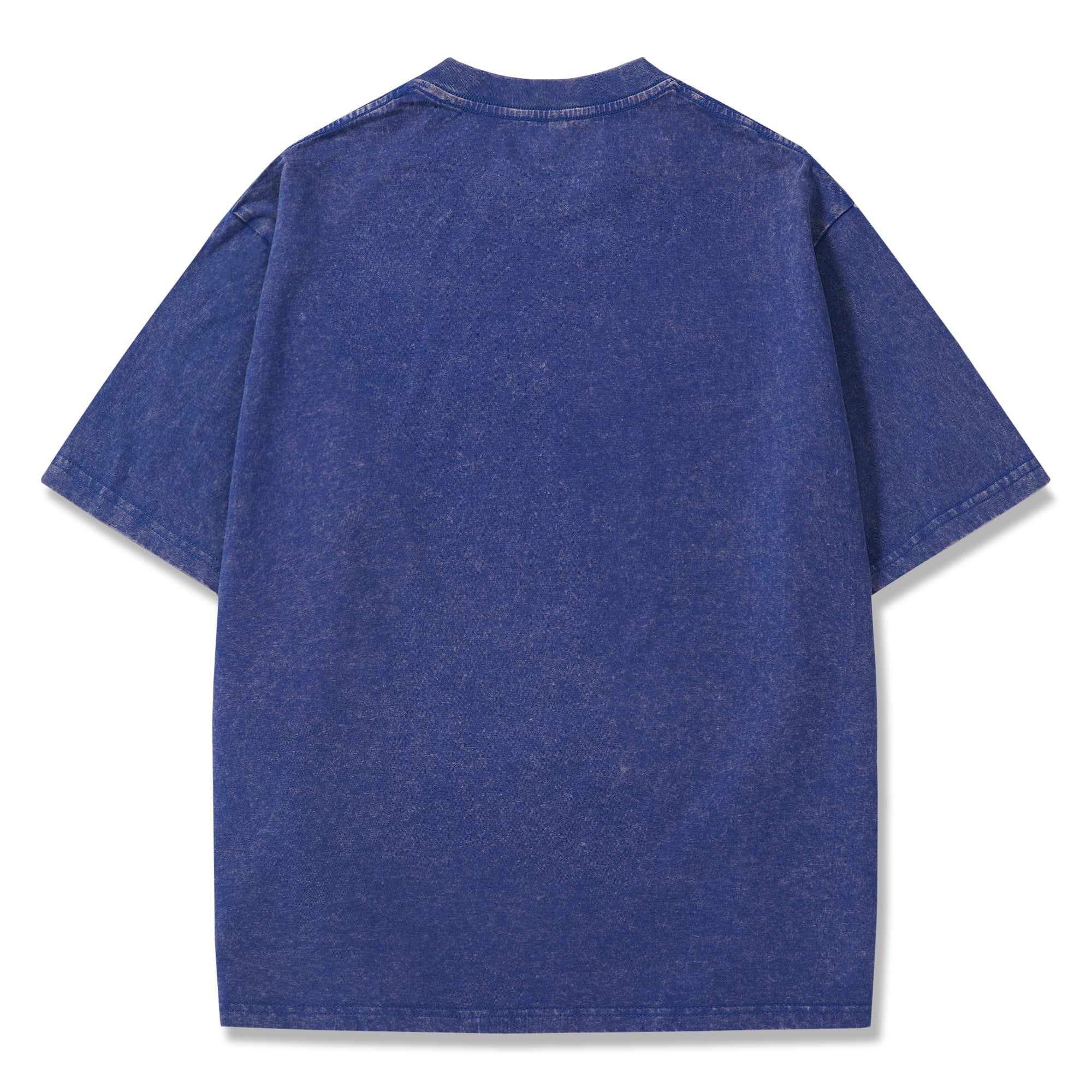 Hawaiian Tee For Men Crew Neck 100% Cotton Vintage Washed T-Shirt - Blue