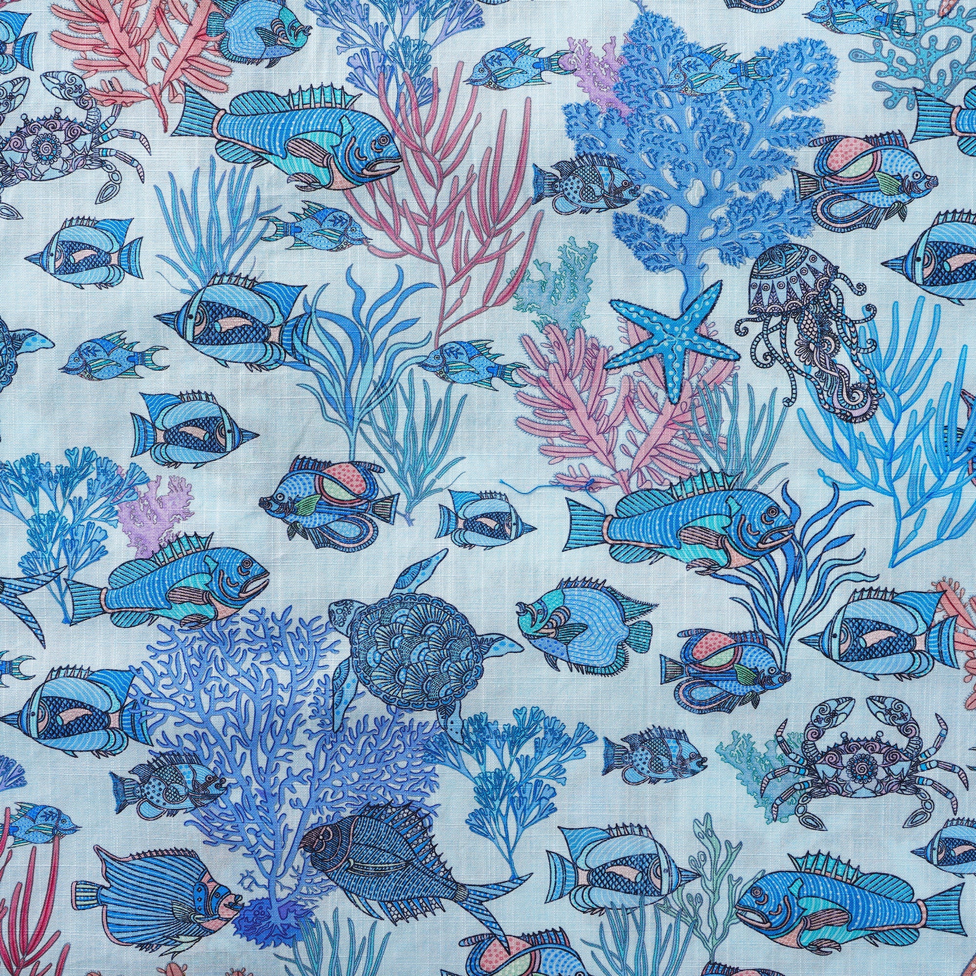 Men's Hawaiian Shirt Short Sleeve Button-down 100% Cotton Blue Aloha Seaside Boho