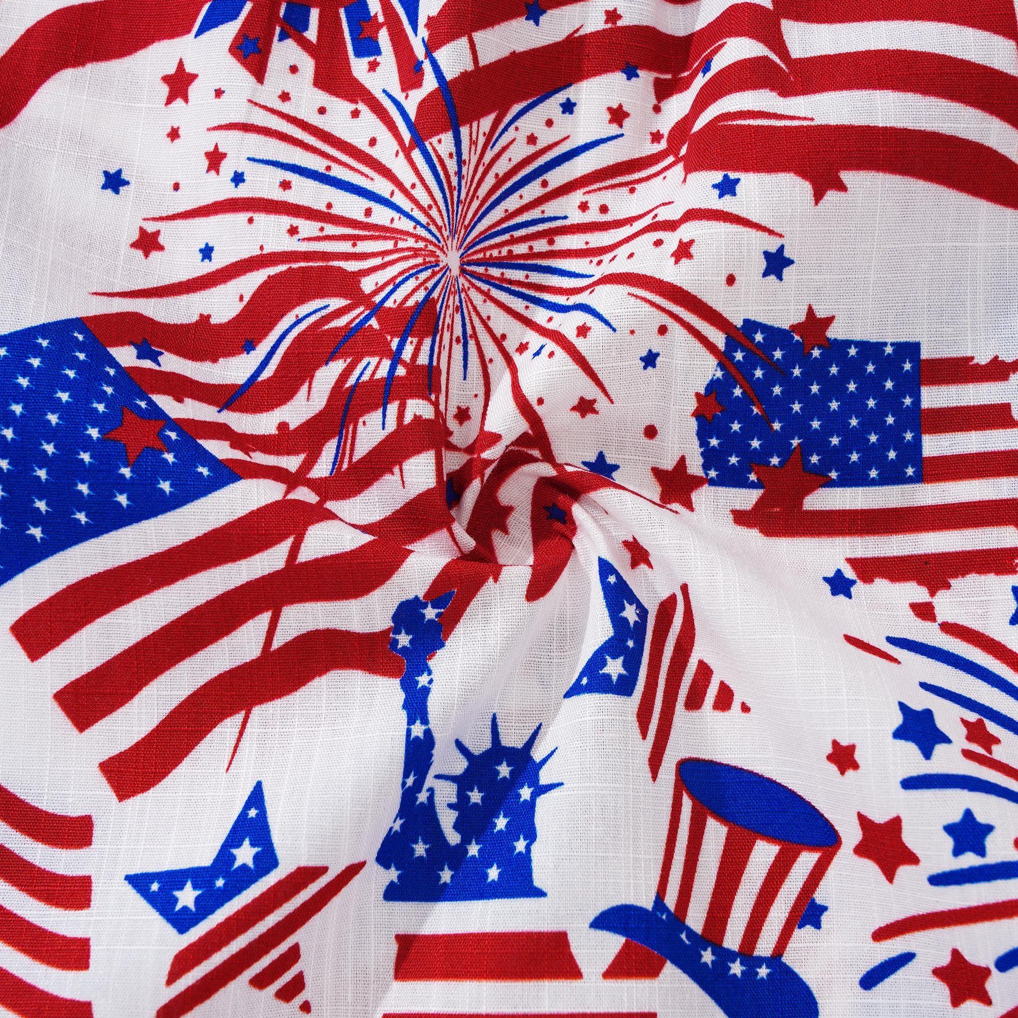 Men's Hawaiian Shirt Short Sleeve Button-down 100% Cotton Blue Aloha American Celebration