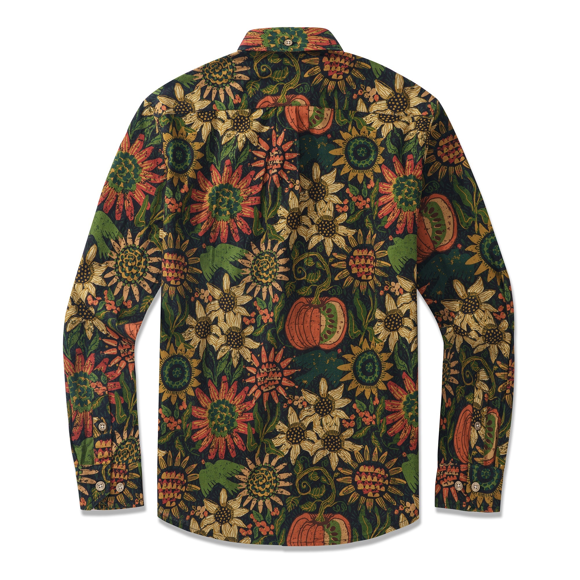 Hawaiian Thanksgiving Inspired By Andrea Leonelli Shirt 100% Cotton Men's Aloha Hawaiian Long Sleeve Button-down Shirt