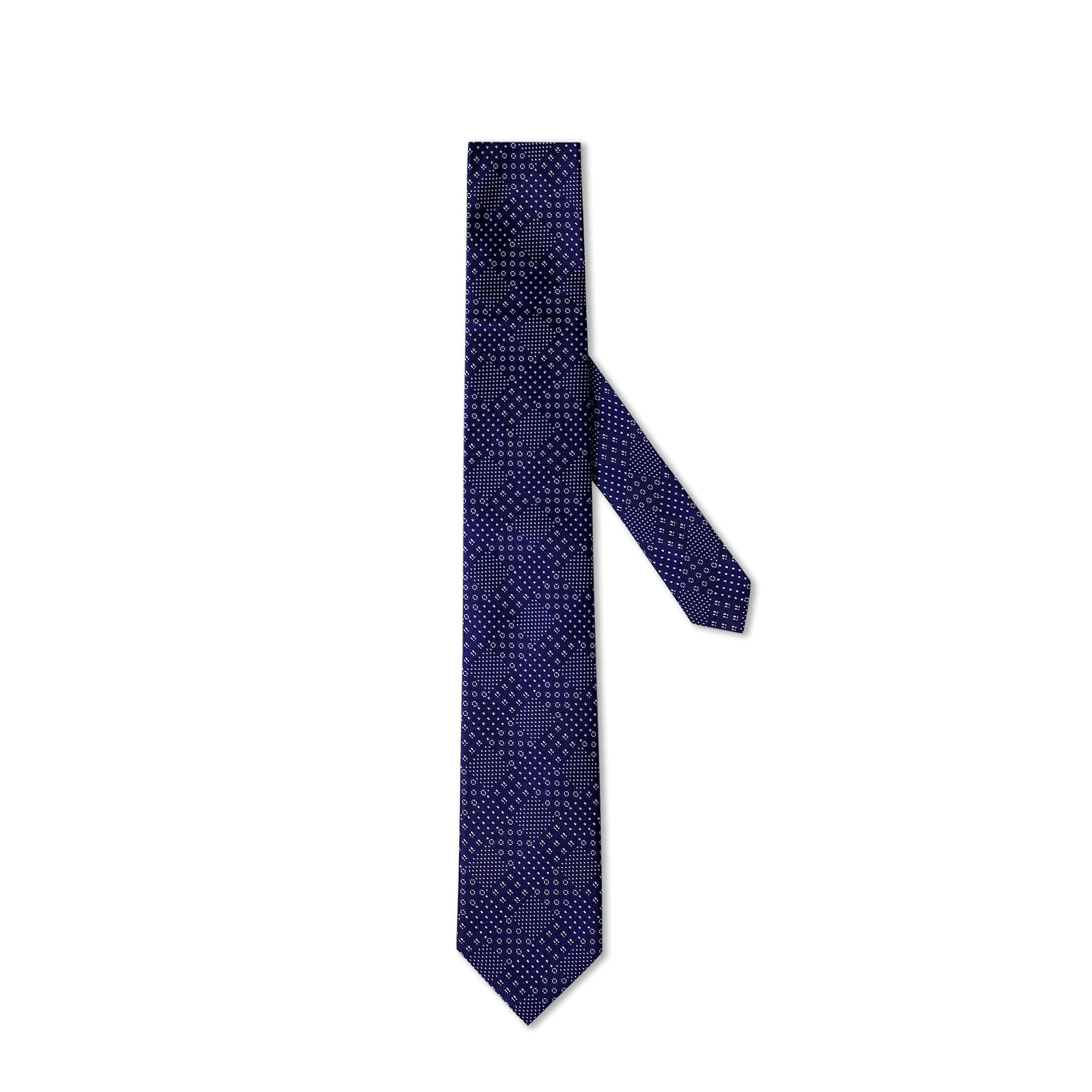 100% Mulberry Silk Geometric Plaid Printed Tie