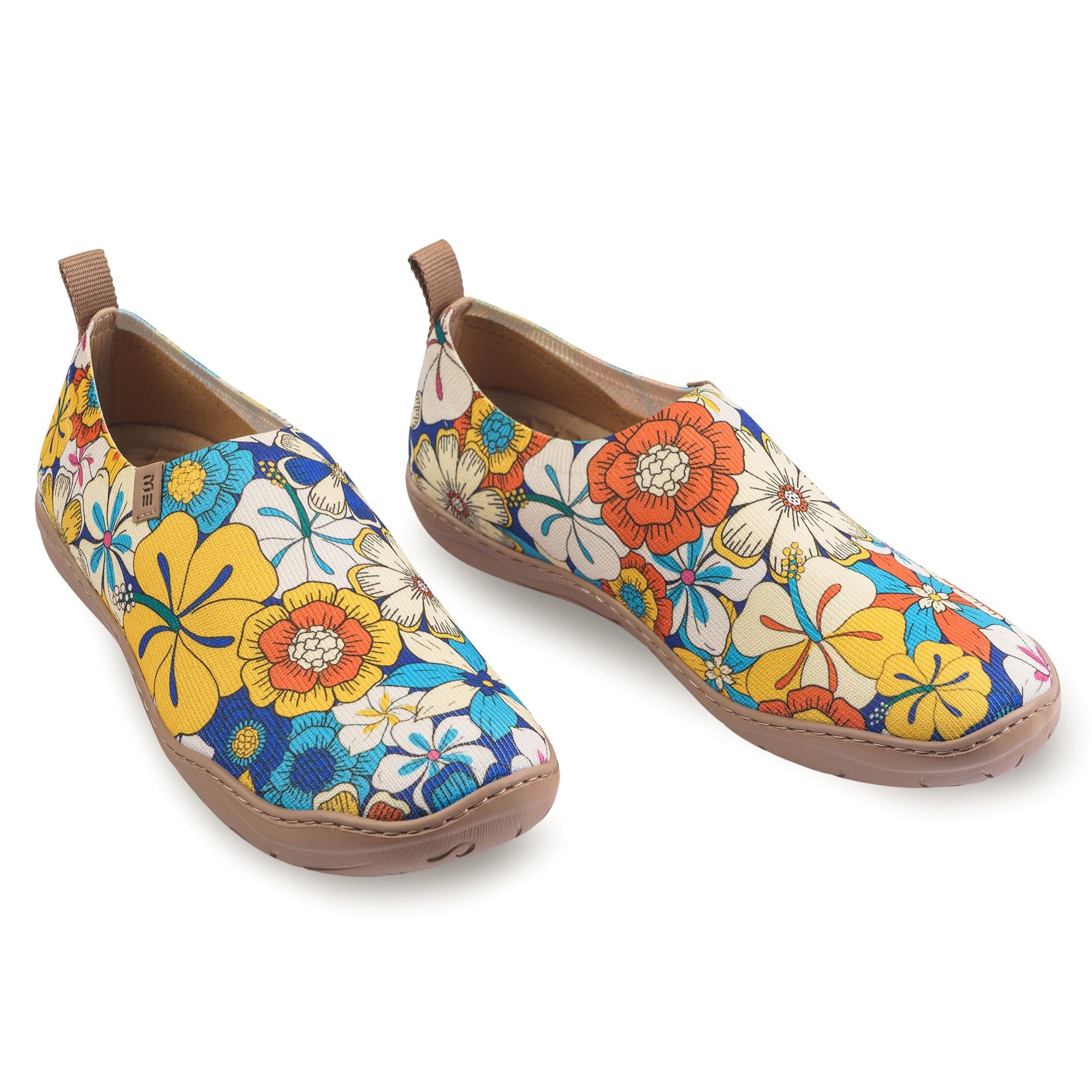 60's Floral Print by Samantha O'Malley Women's Slip-On Shoes Painted Canvas Sneaker