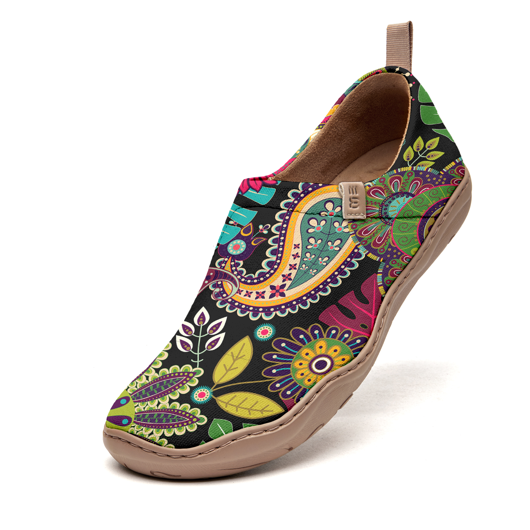 Yiume Women's Art Slip-On Casual Shoes Botanical Patterns Painted,100% Cotton