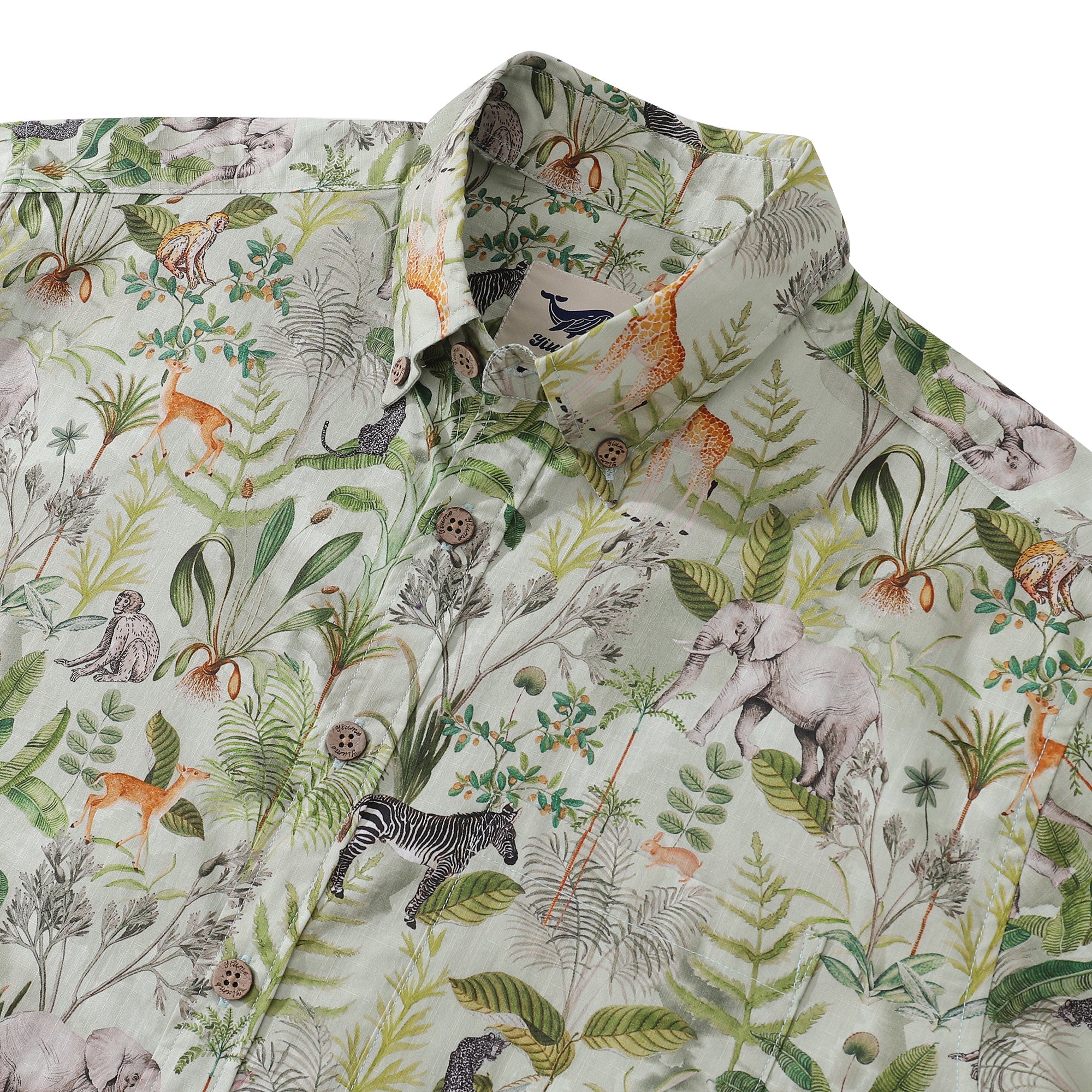 Hawaiian Shirt For Men Jungle Quest By GND Art Studio Button-down Shirt Short Sleeve 100% Cotton Shirt