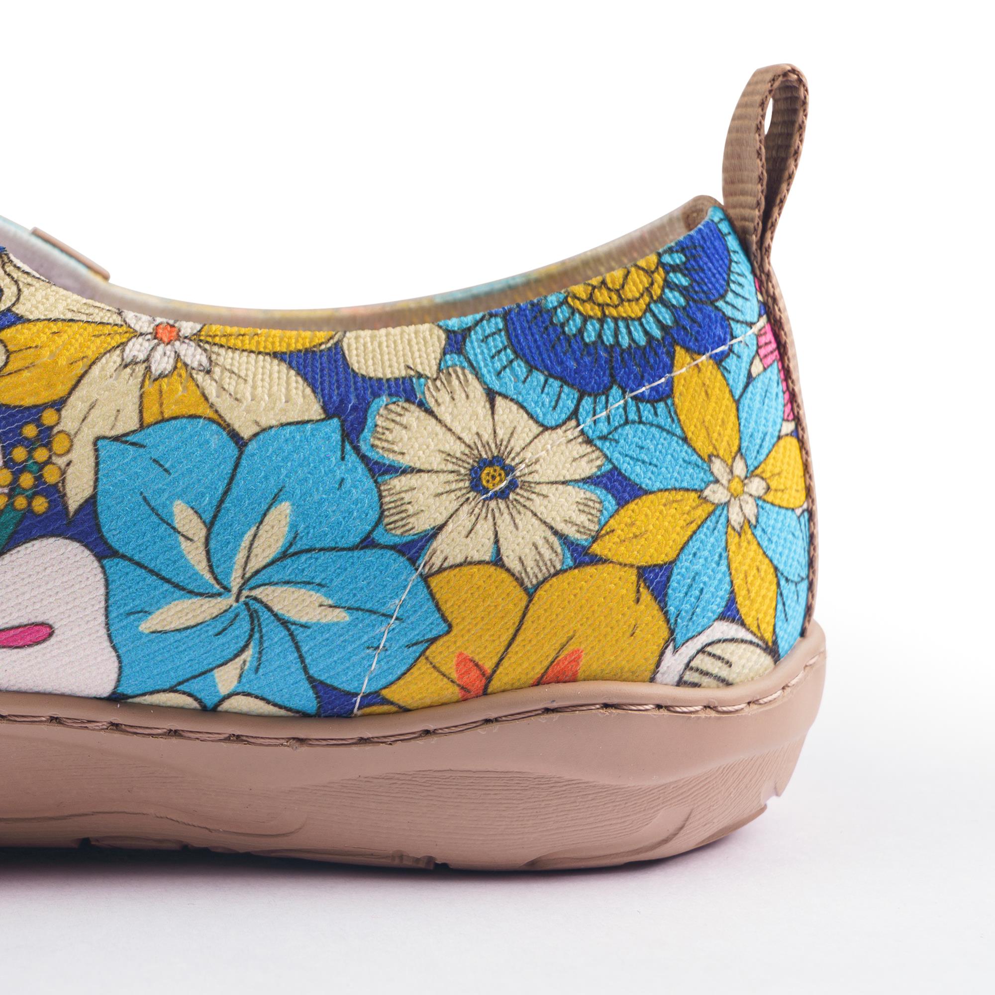 60's Floral Print by Samantha O'Malley Women's Slip-On Shoes Painted Canvas Sneaker