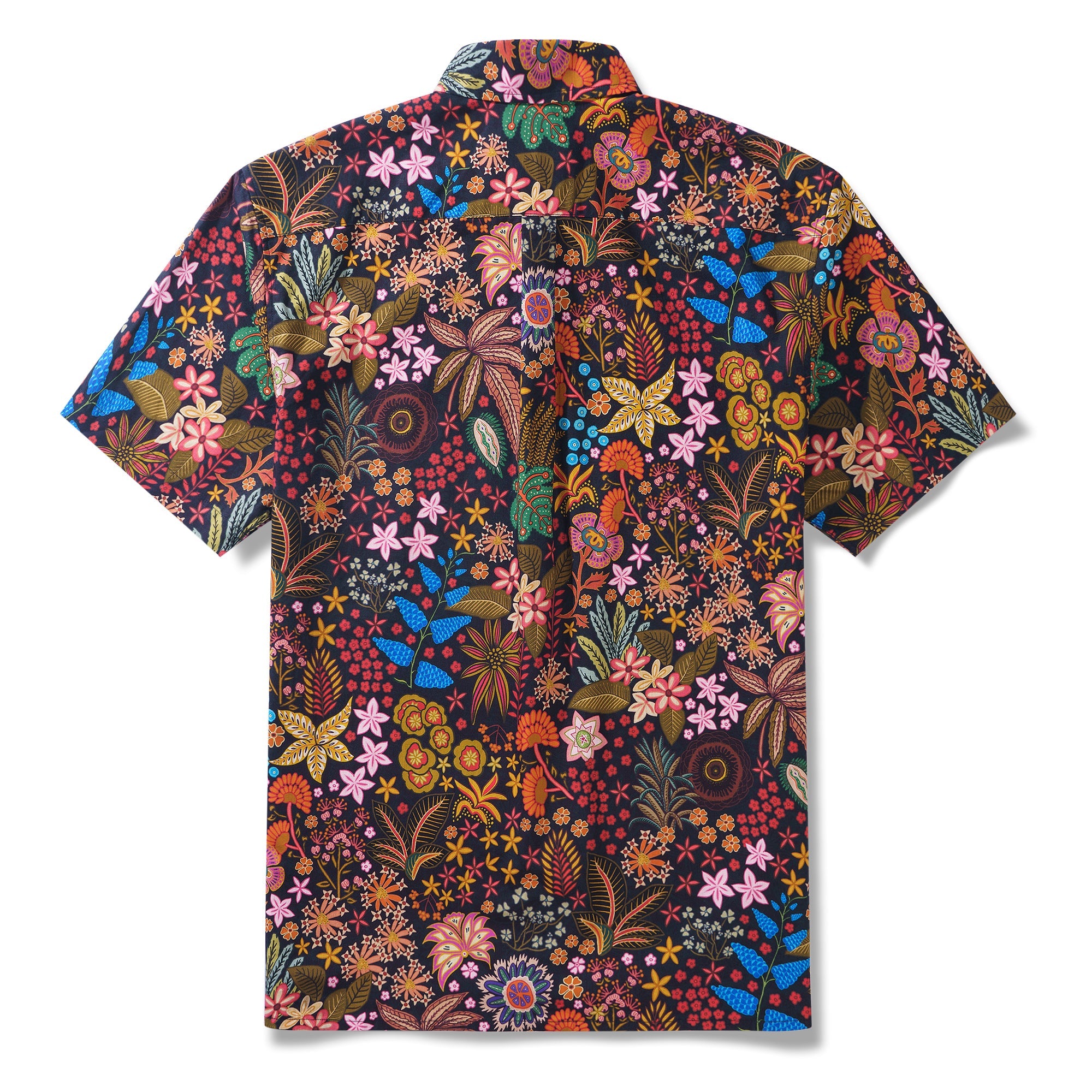 Exquisite Floral Tapestry Shirt 100% Cotton Men's Short Sleeve Button-down Shirt Aloha Hawaiian