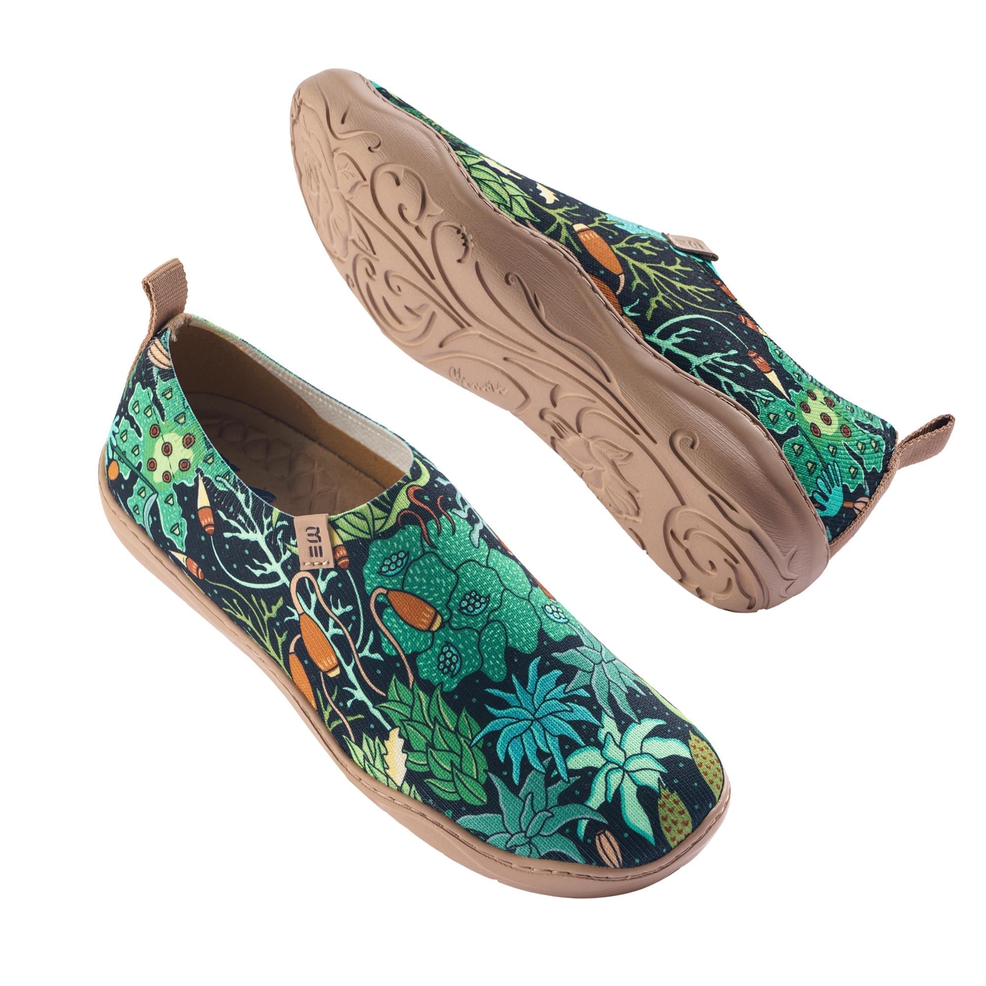 Moss Meadow by Ester Bernaldo De Quirós Women's Slip-On Shoes, Painted Canvas Sneaker