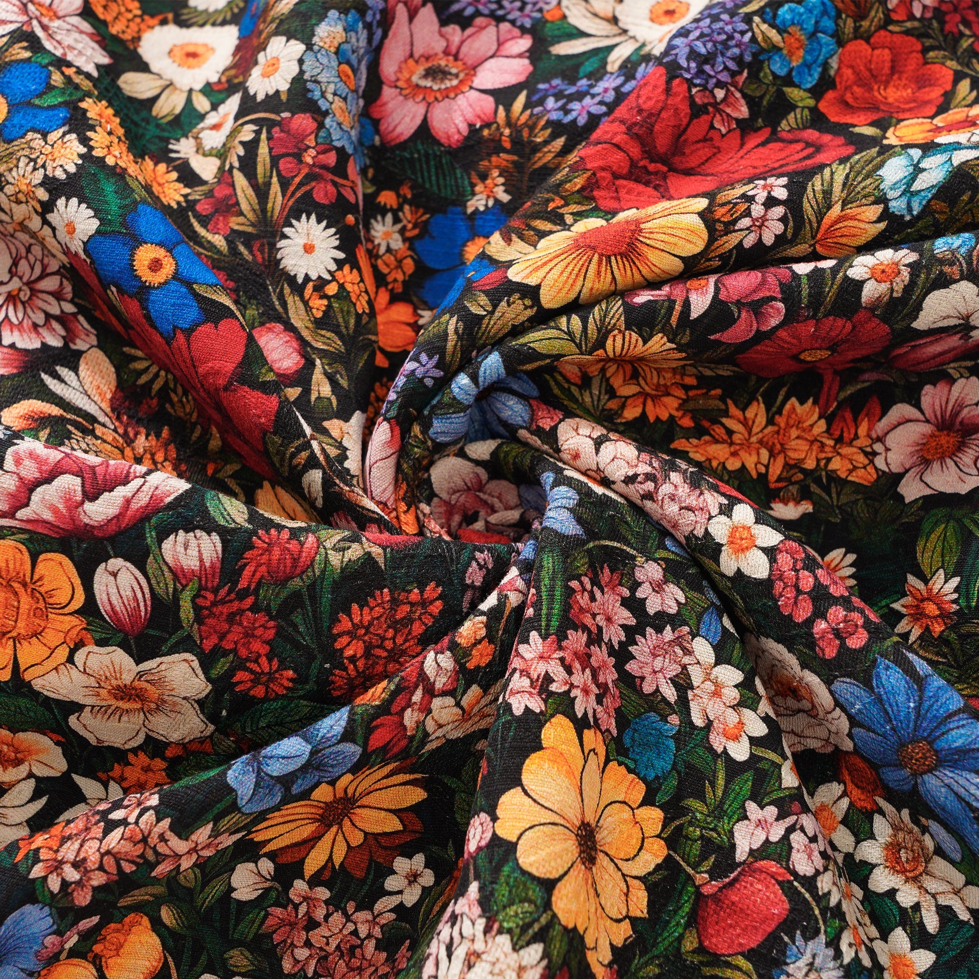 Men's Hawaiian Shirt Short Sleeve Camp Collar 100% Silk Blue Aloha Floral Bliss