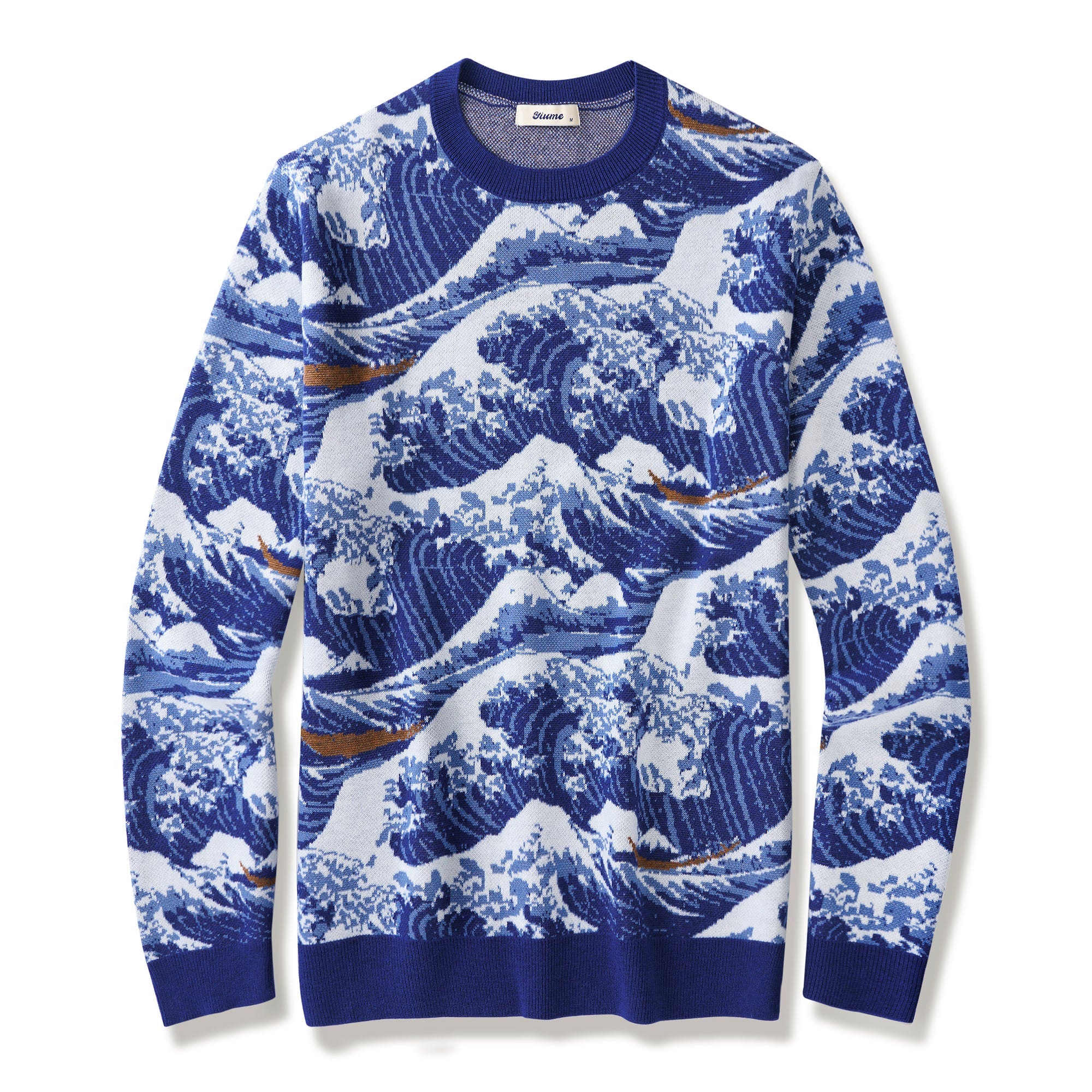 Hawaiian Sweater For Men Japanese Ukiyo-e Crew Sweater