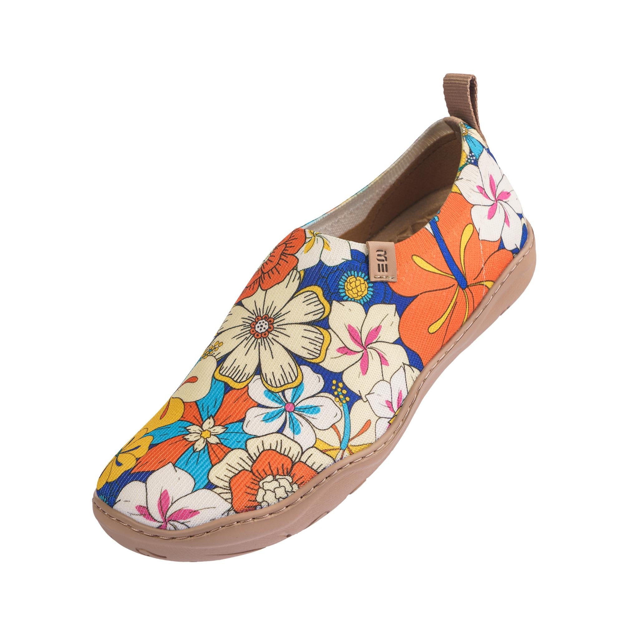 60's Floral Print by Samantha O'Malley Women's Slip-On Shoes Painted Canvas Sneaker