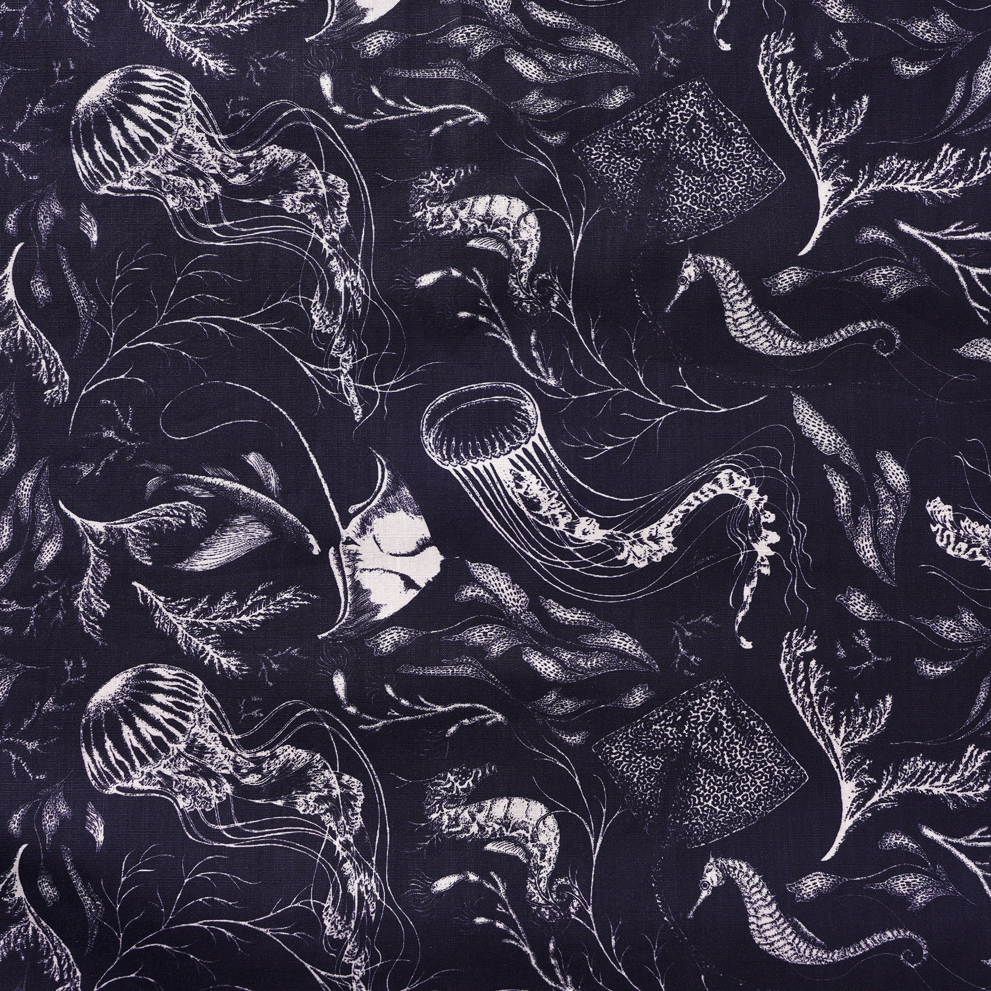 Men's Hawaiian Shirt Short Sleeve Button-down 100% Cotton Aloha Deep - Sea Odyssey By Feanne