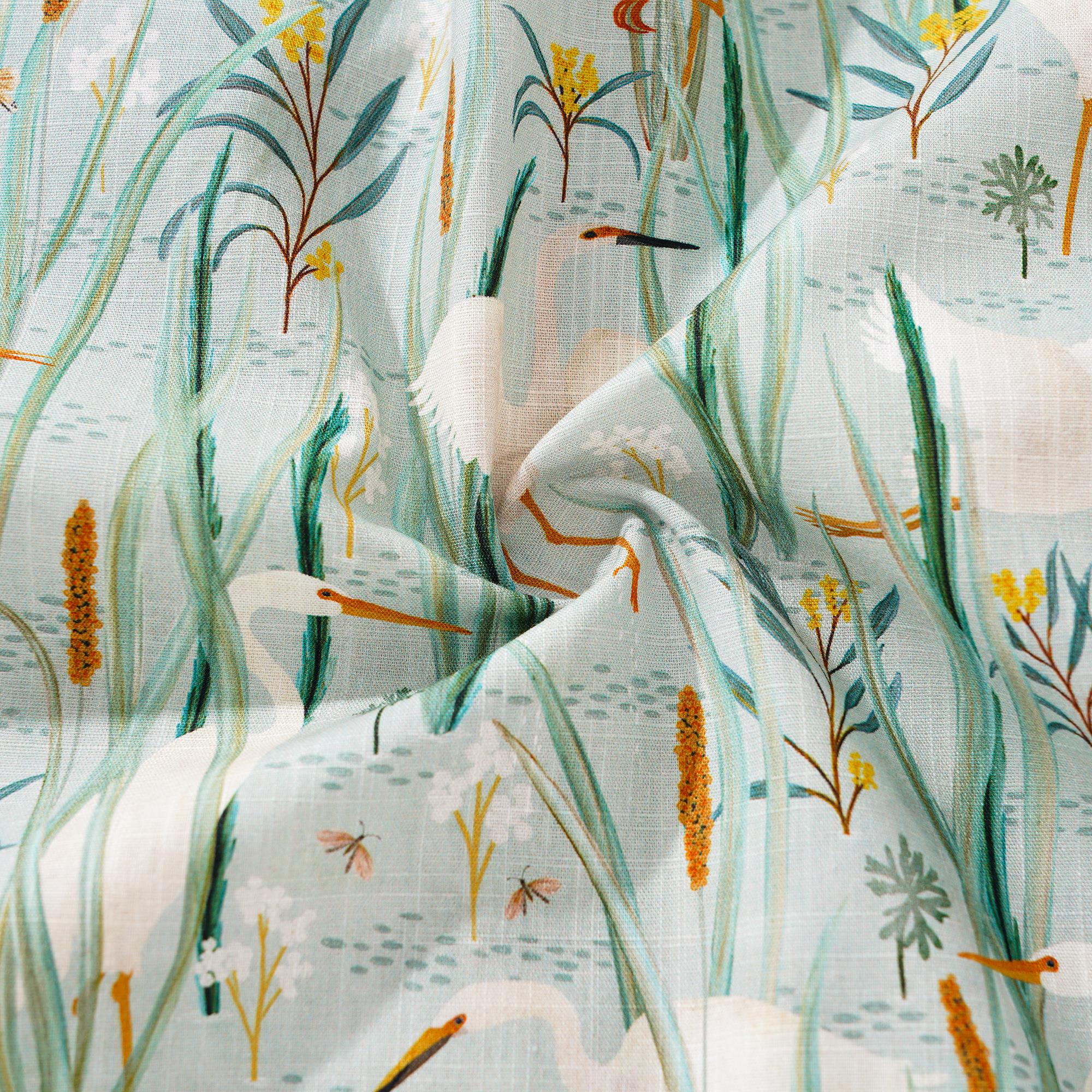 Men's Hawaiian Shirt Short Sleeve Button-down 100% Cotton Green Aloha Birds of the Billabong By Kristen