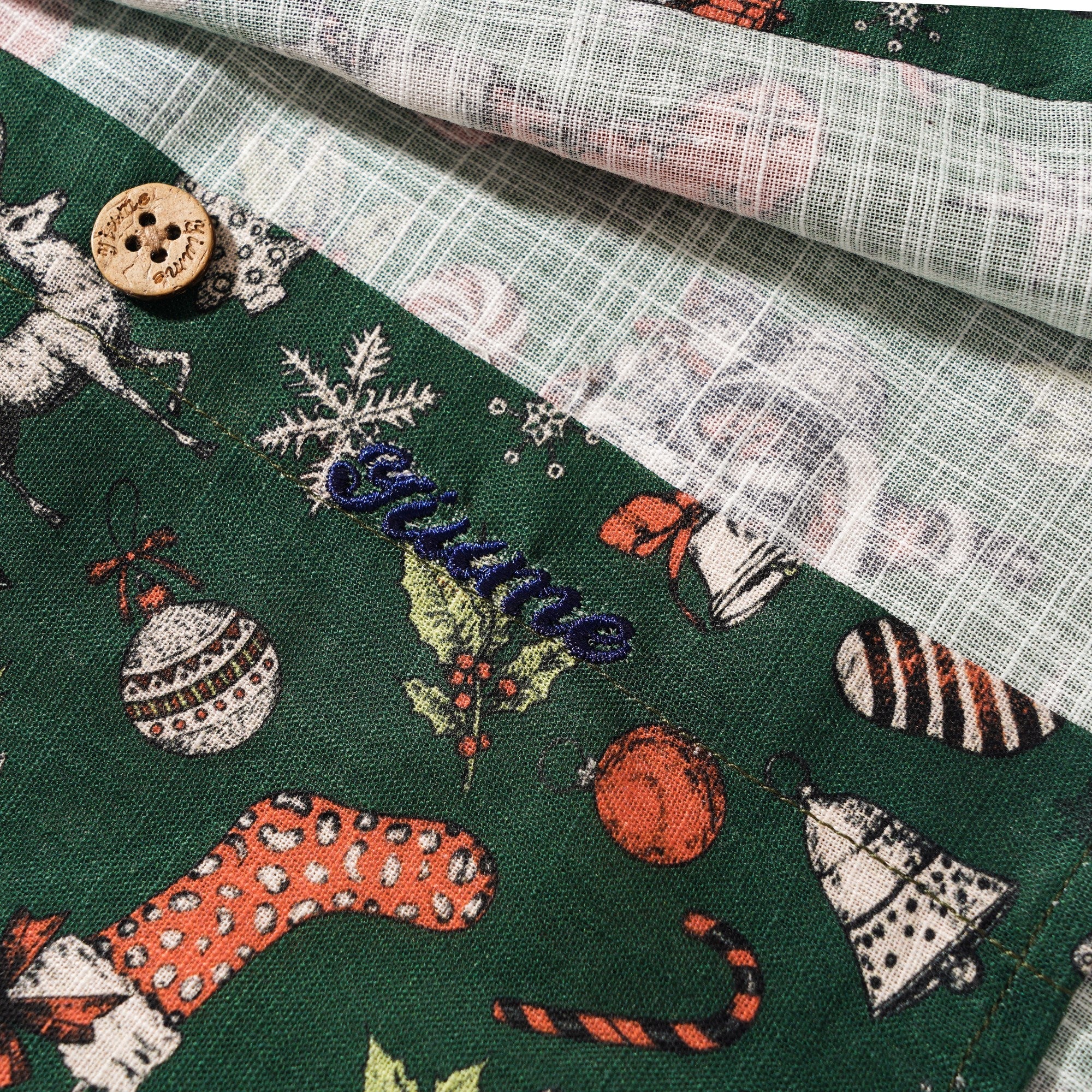Men's Hawaiian Shirt Long Sleeve Button-down 100% Cotton Aloha Classic Christmas