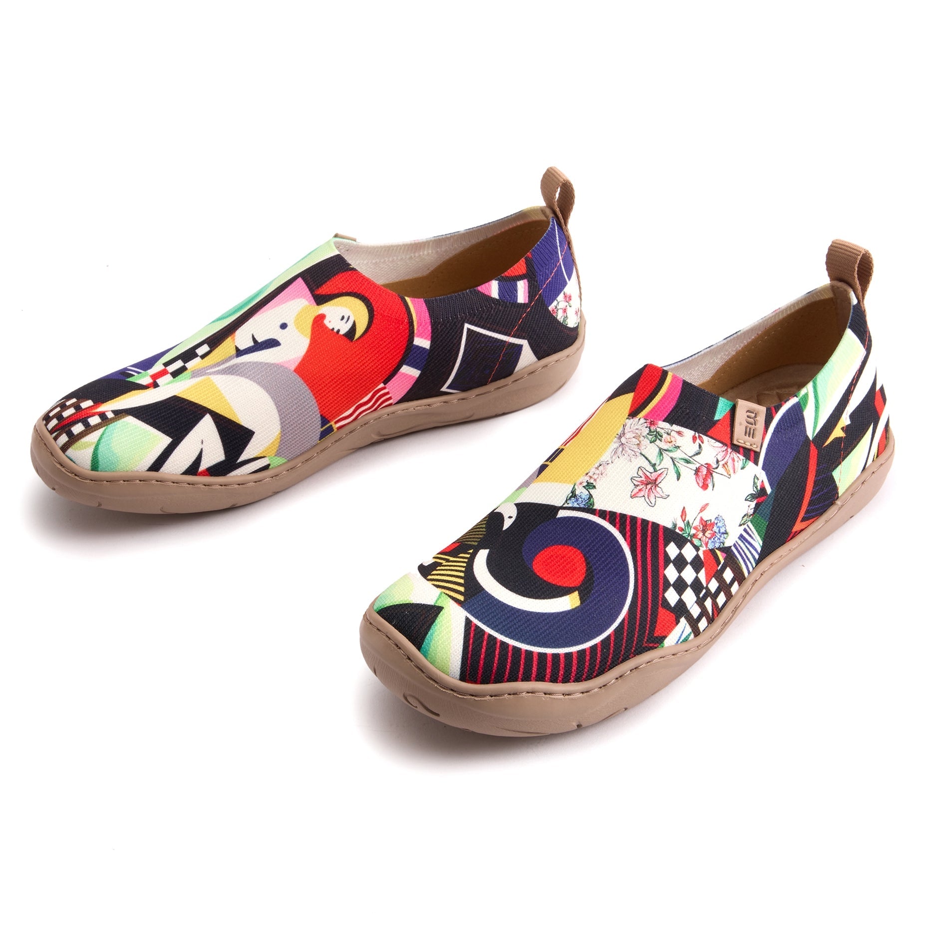 Abstract Portrait Art Women's Slip-On Shoes Painted Canvas Sneakers
