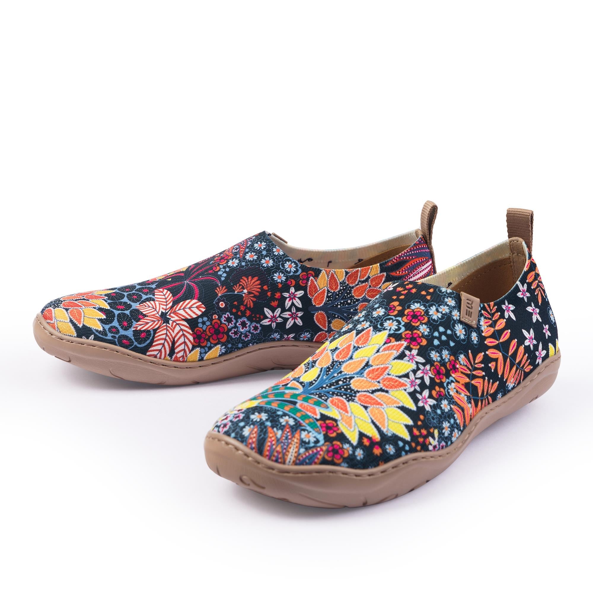Quirky Plants Women's Slip-On Shoes Painted Canvas Sneakers