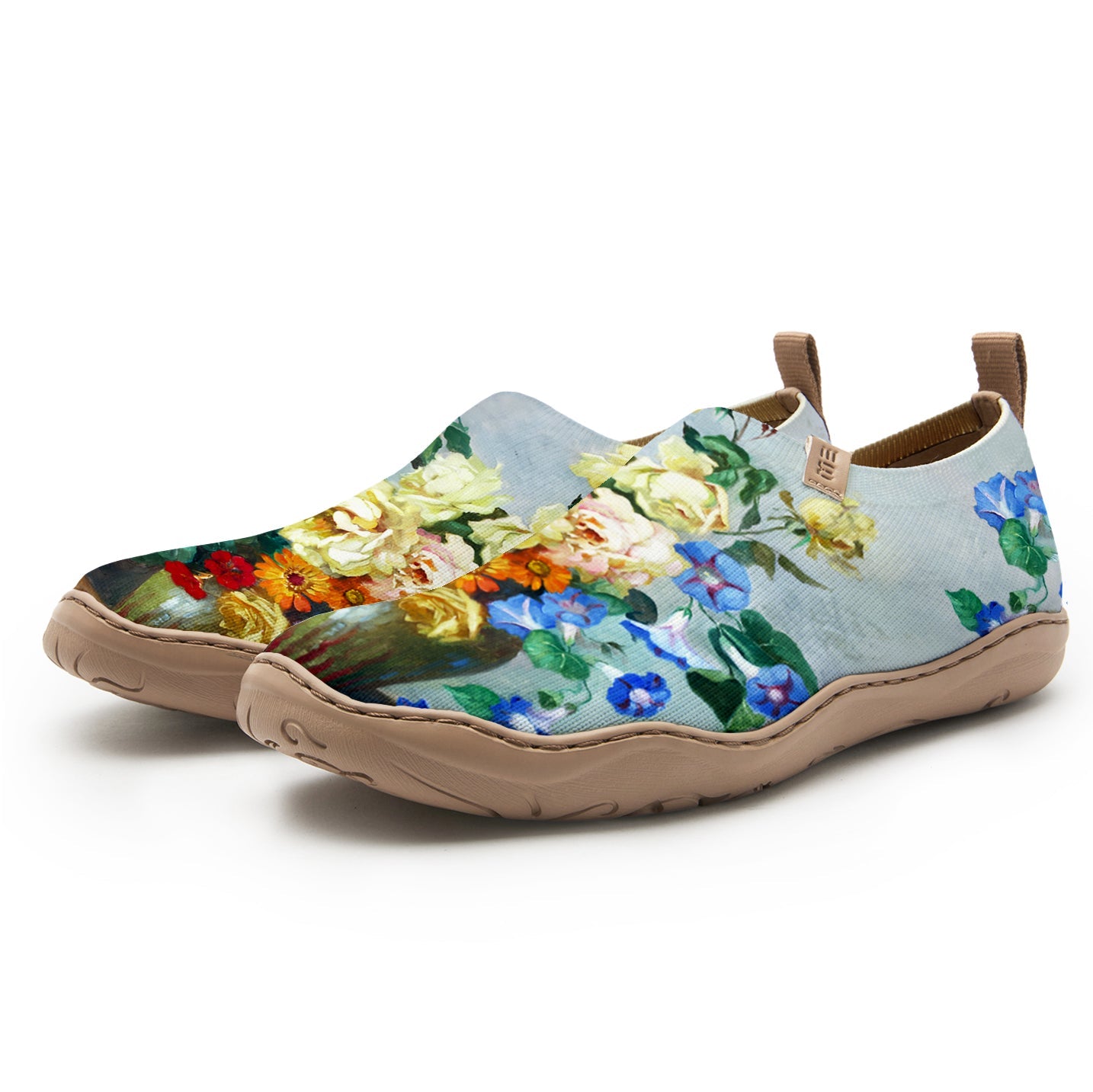 Yiume Women's Art Slip-On Shoes Comfortable Breathable Knit Casual Footwear,Vintage bouquet