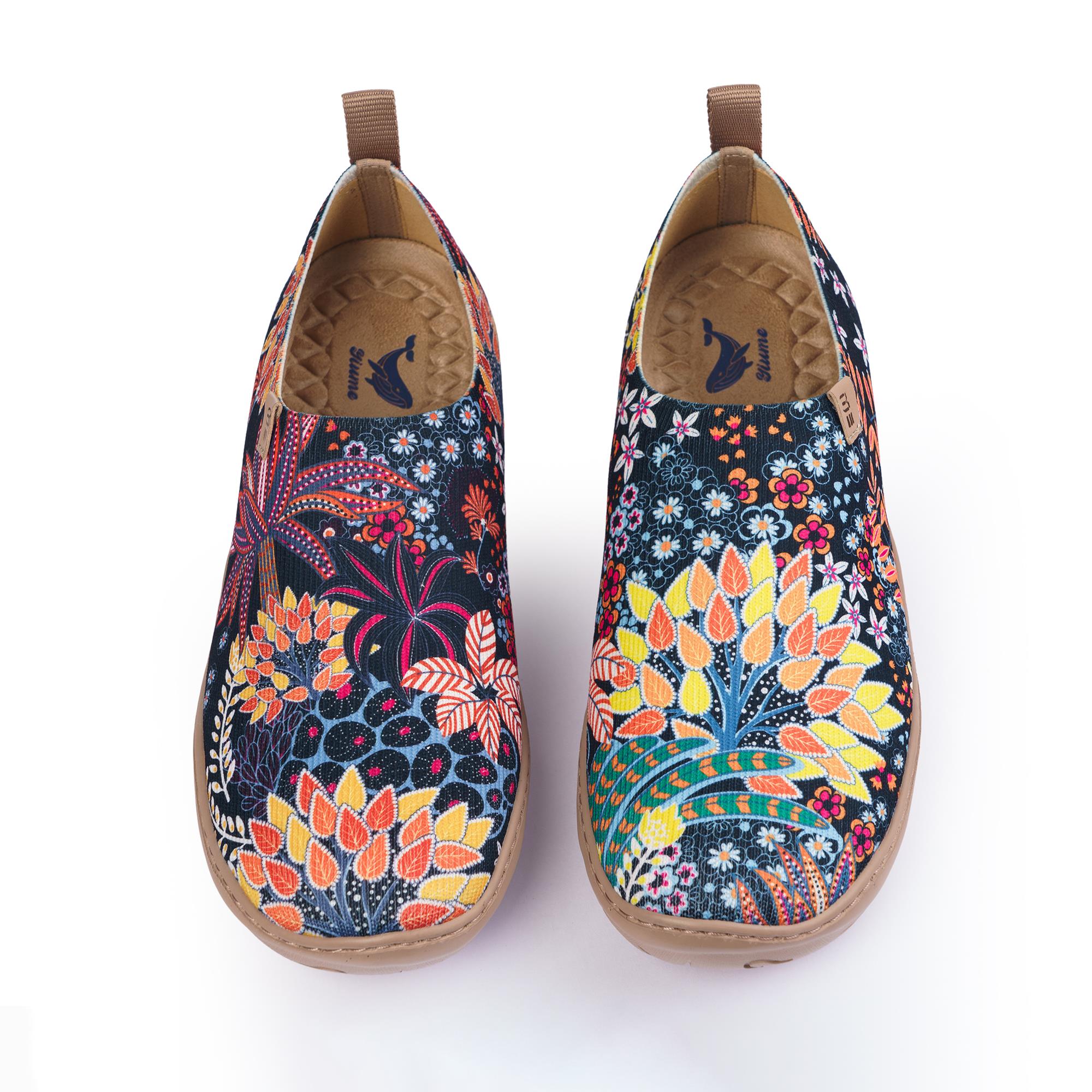 Quirky Plants Women's Slip-On Shoes Painted Canvas Sneakers
