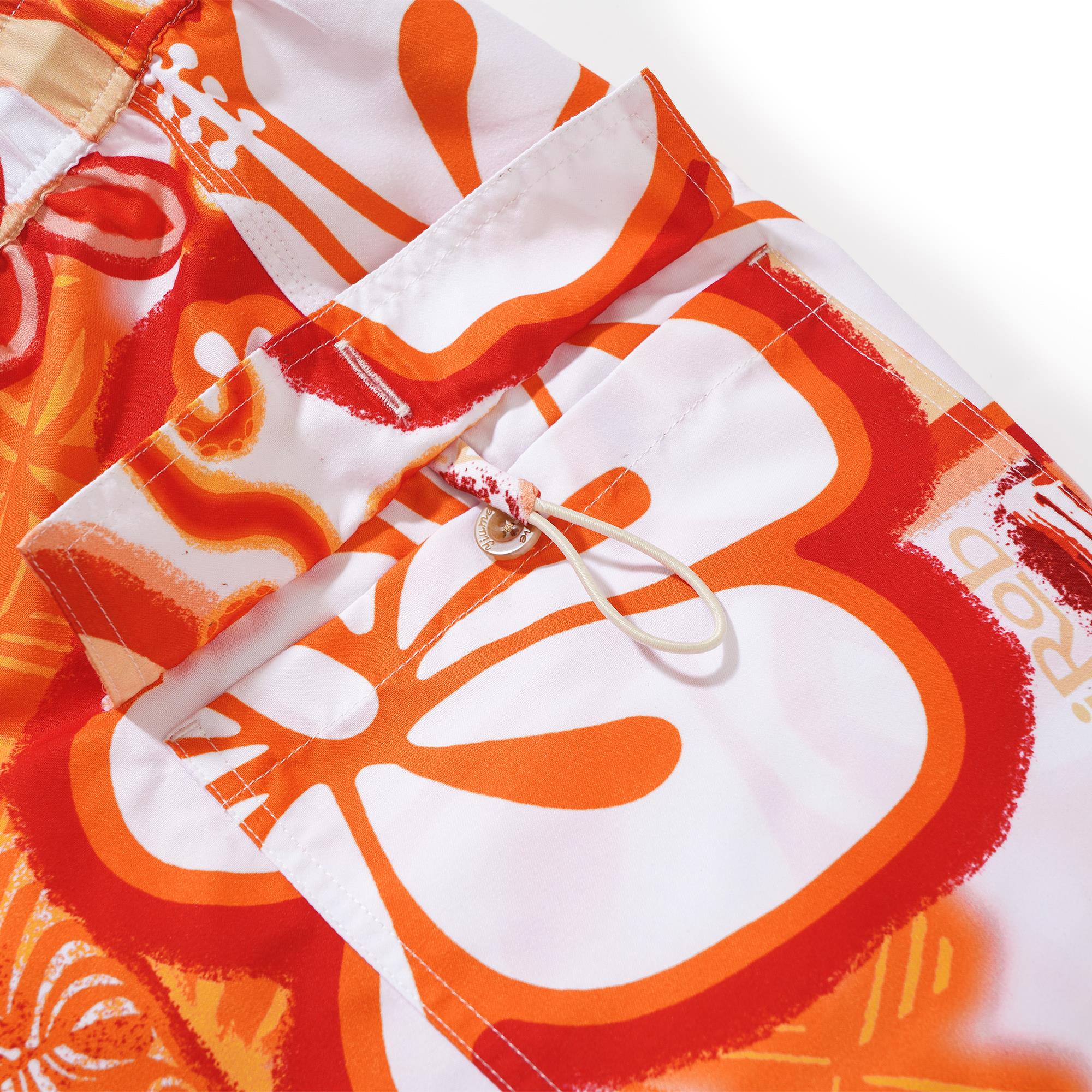 6-Inch Shorts For Men 100% Polyester Aloha By TIKIROB Casual Printed Shorts Swim Trunks