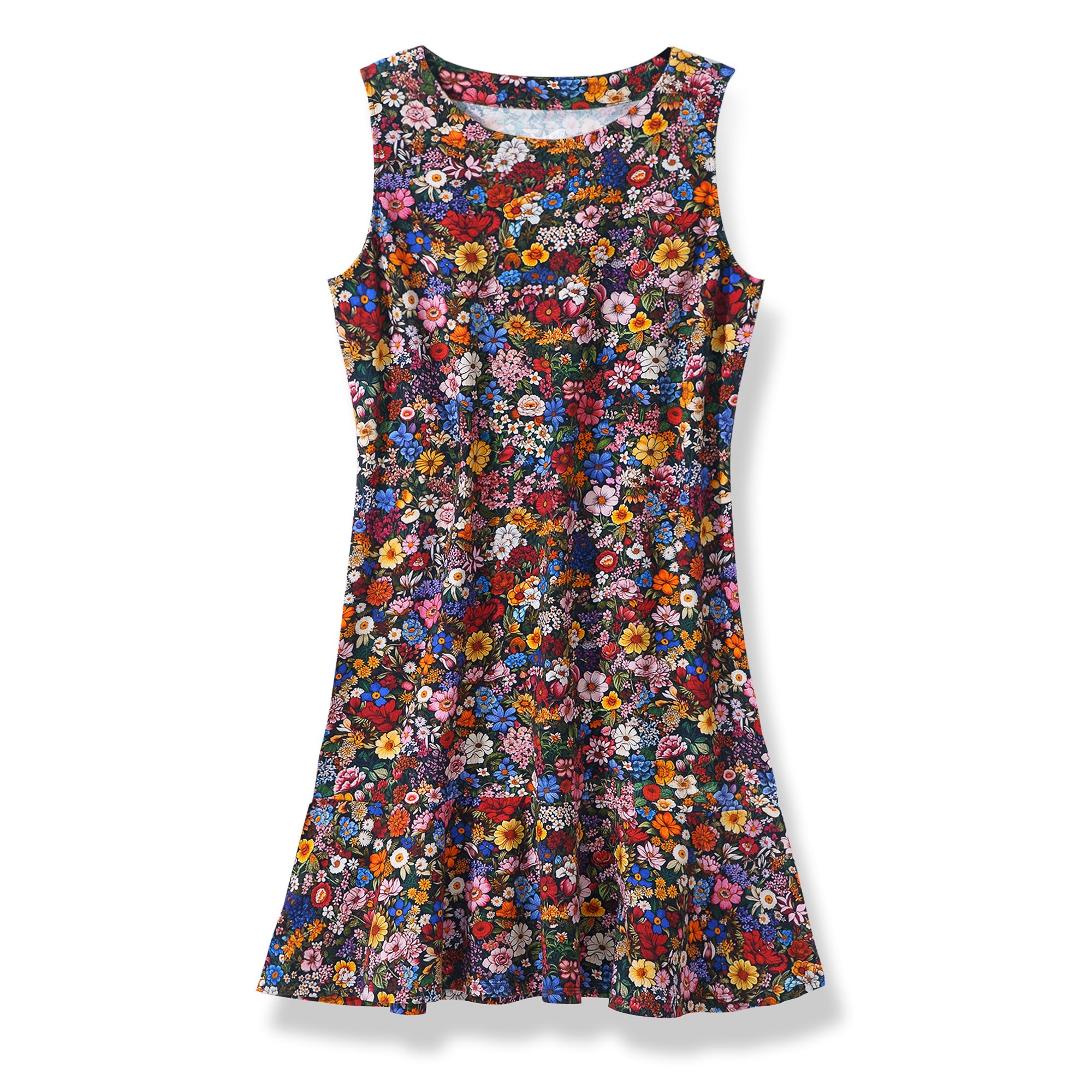 Hawaiian Dress For Women Tropical Vacation Among the Flowers Flounce Dress