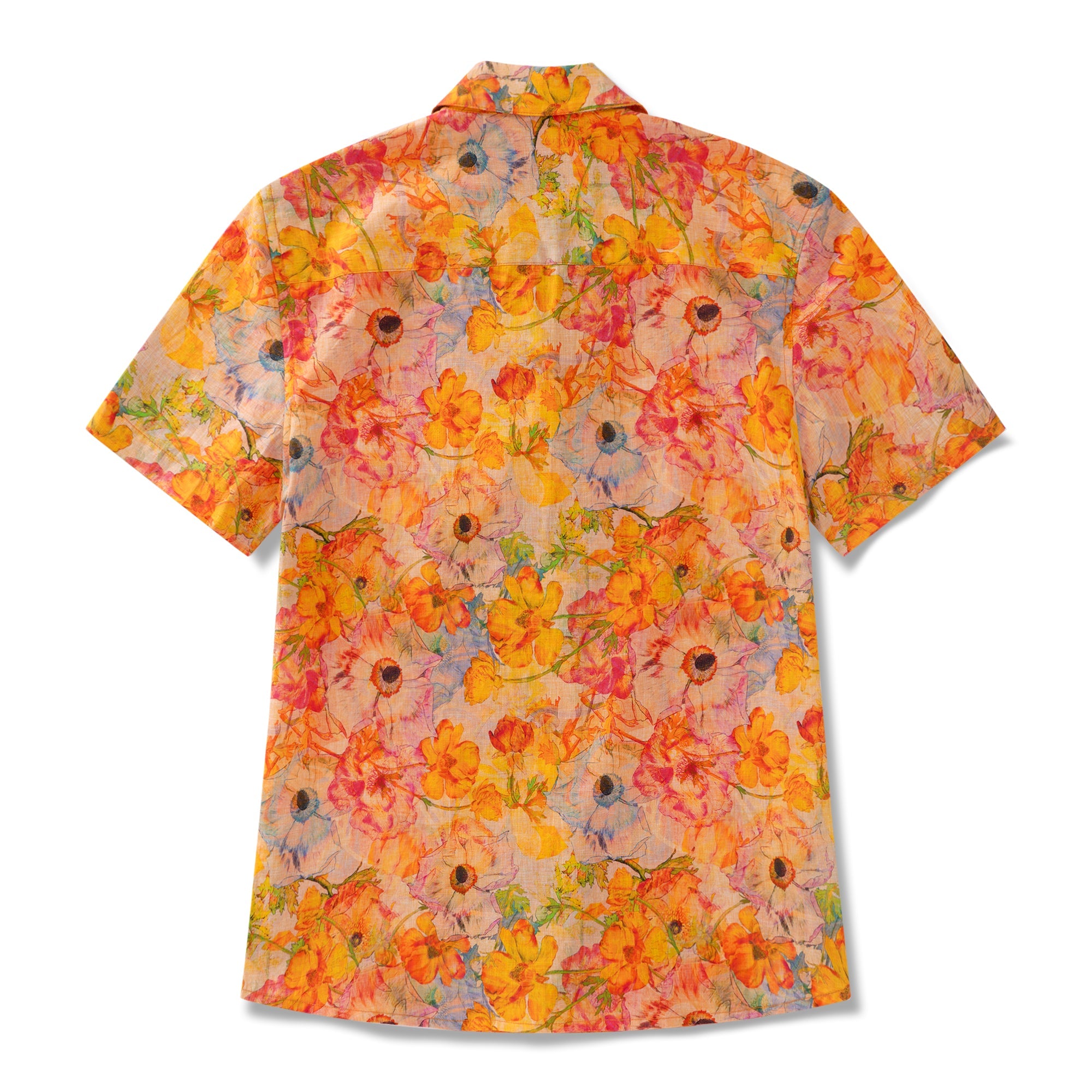 Hawaiian Ranunculus Floral Shirt 100% Cotton Women's Short Sleeve Camp Shirt Aloha Hawaiian