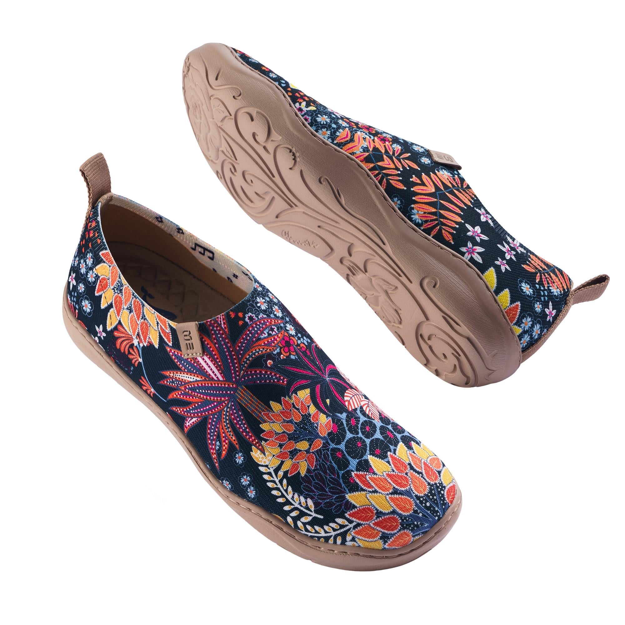 Quirky Plants Women's Slip-On Shoes Painted Canvas Sneakers