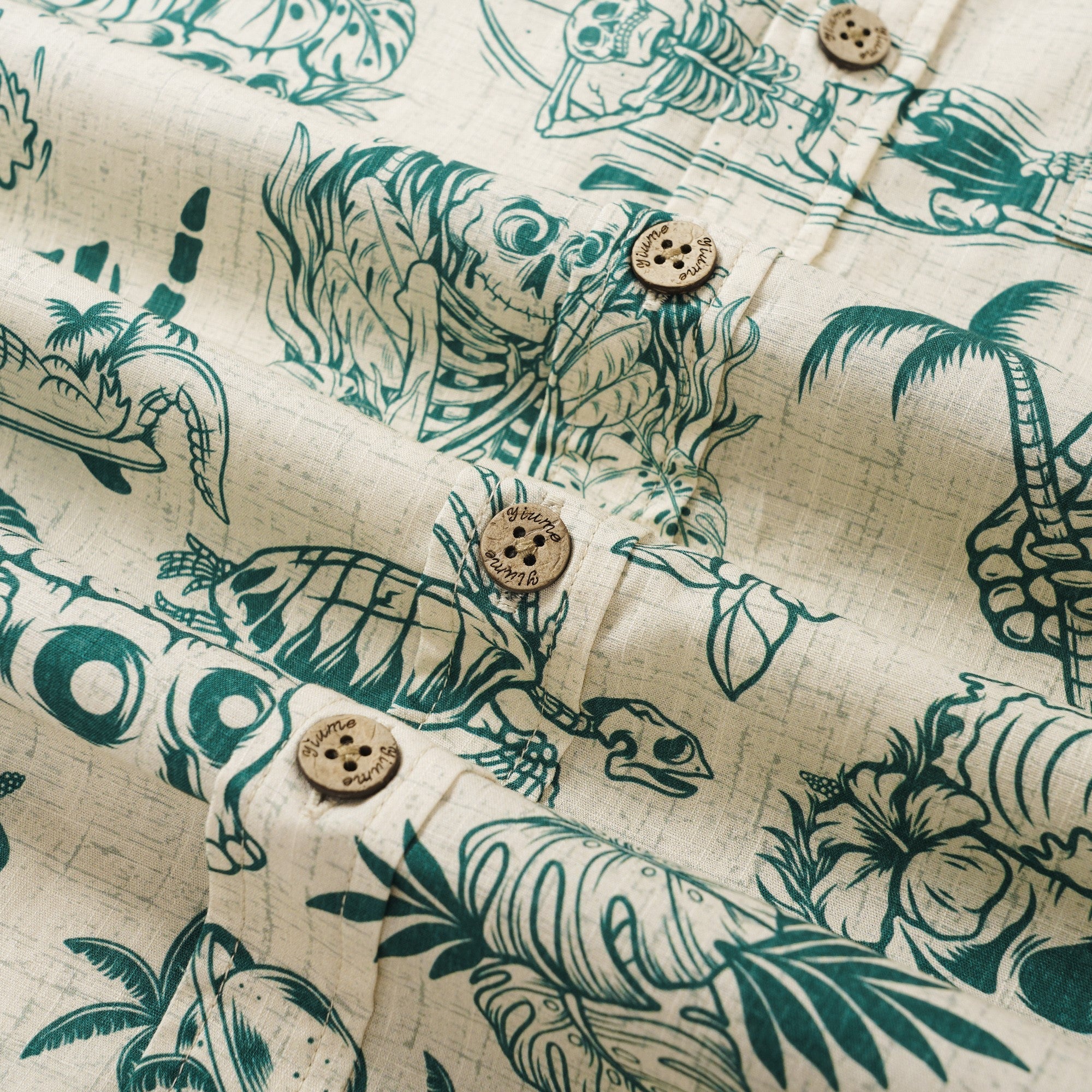 Men's Hawaiian Shirt Short Sleeve Button-down 100% Cotton Beige Aloha Yiume X Loinda Flow Anniversary Gem By Loinda Flow