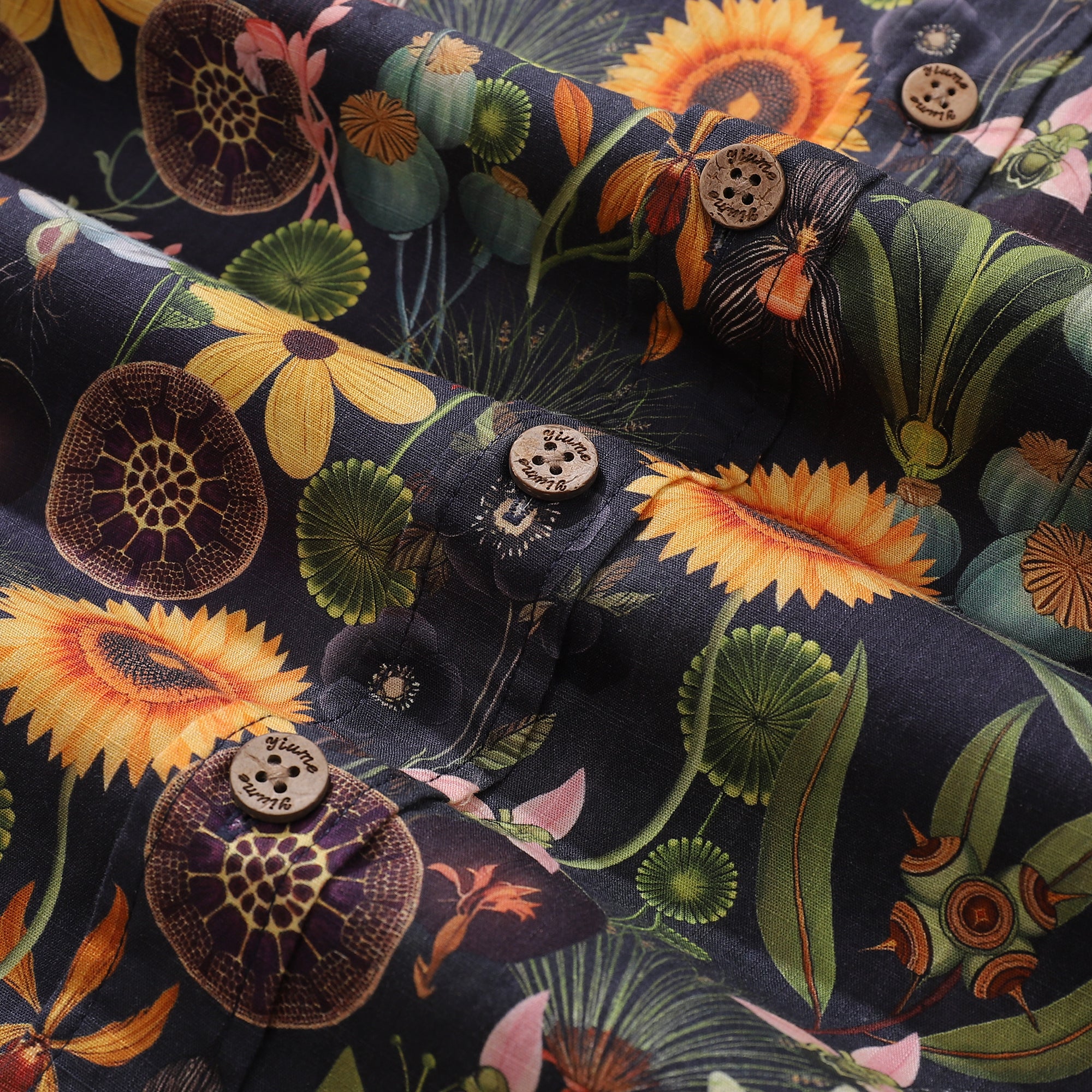 Men's Hawaiian Shirt Sunflower Serenity Cotton Button-down Short Sleeve Aloha Shirt