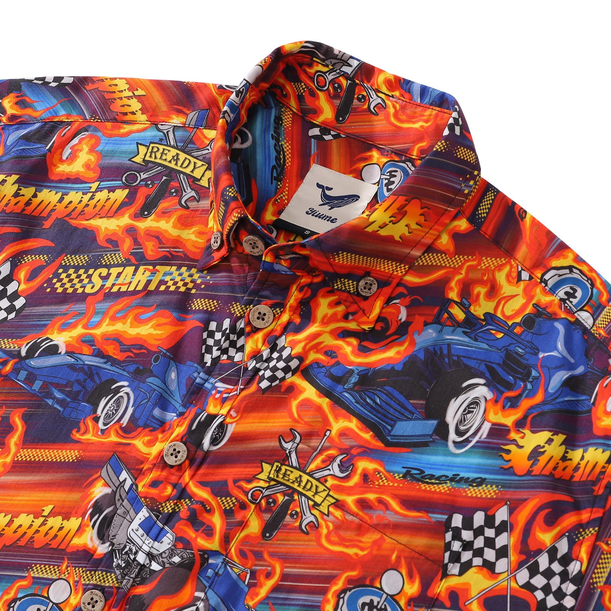 Hawaiian Shirt For Men Speed Button-down Short Sleeve 100% Cotton Shirt
