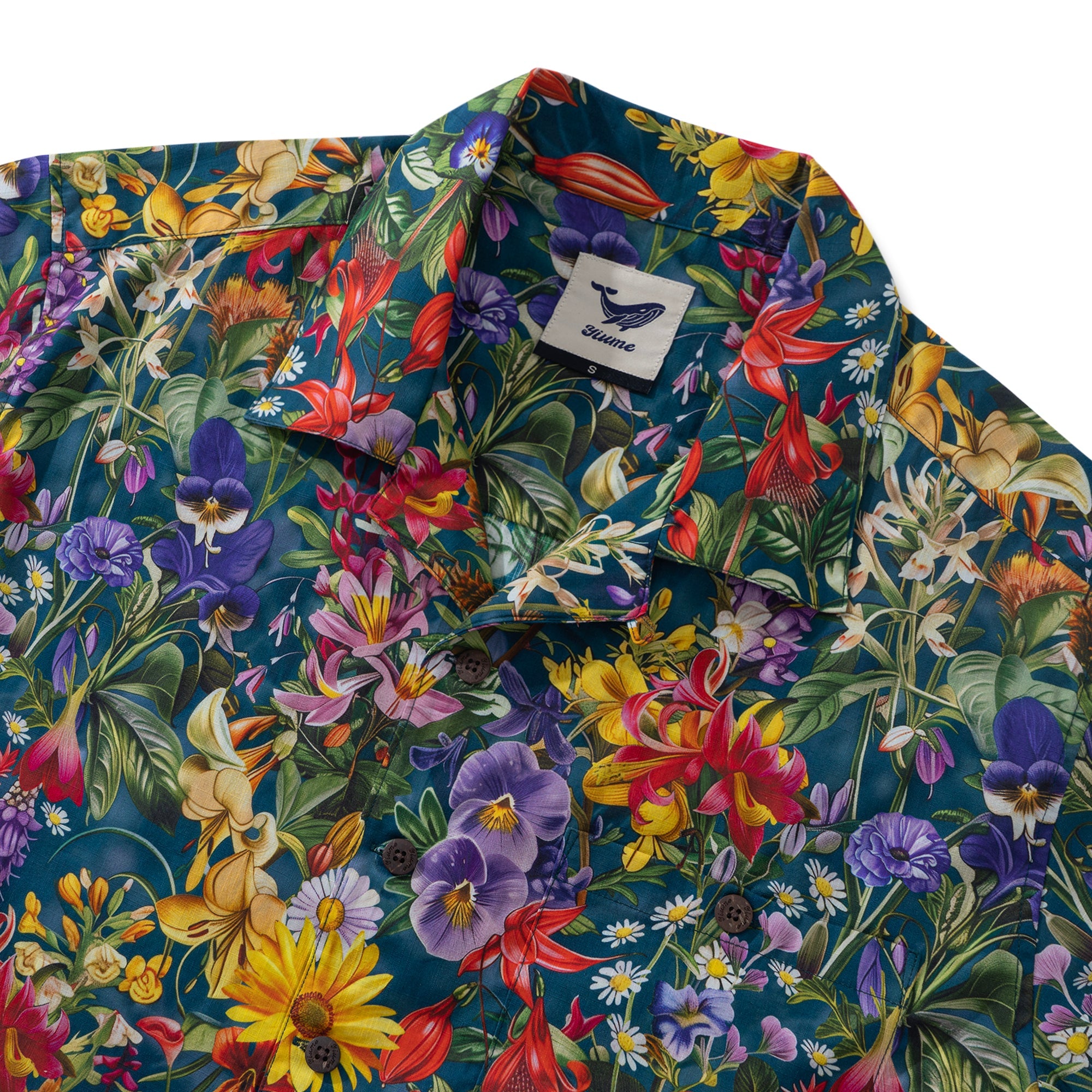 100% Cotton Hawaiian Shirt For Men Californian Blooms Camp Collar Shirt