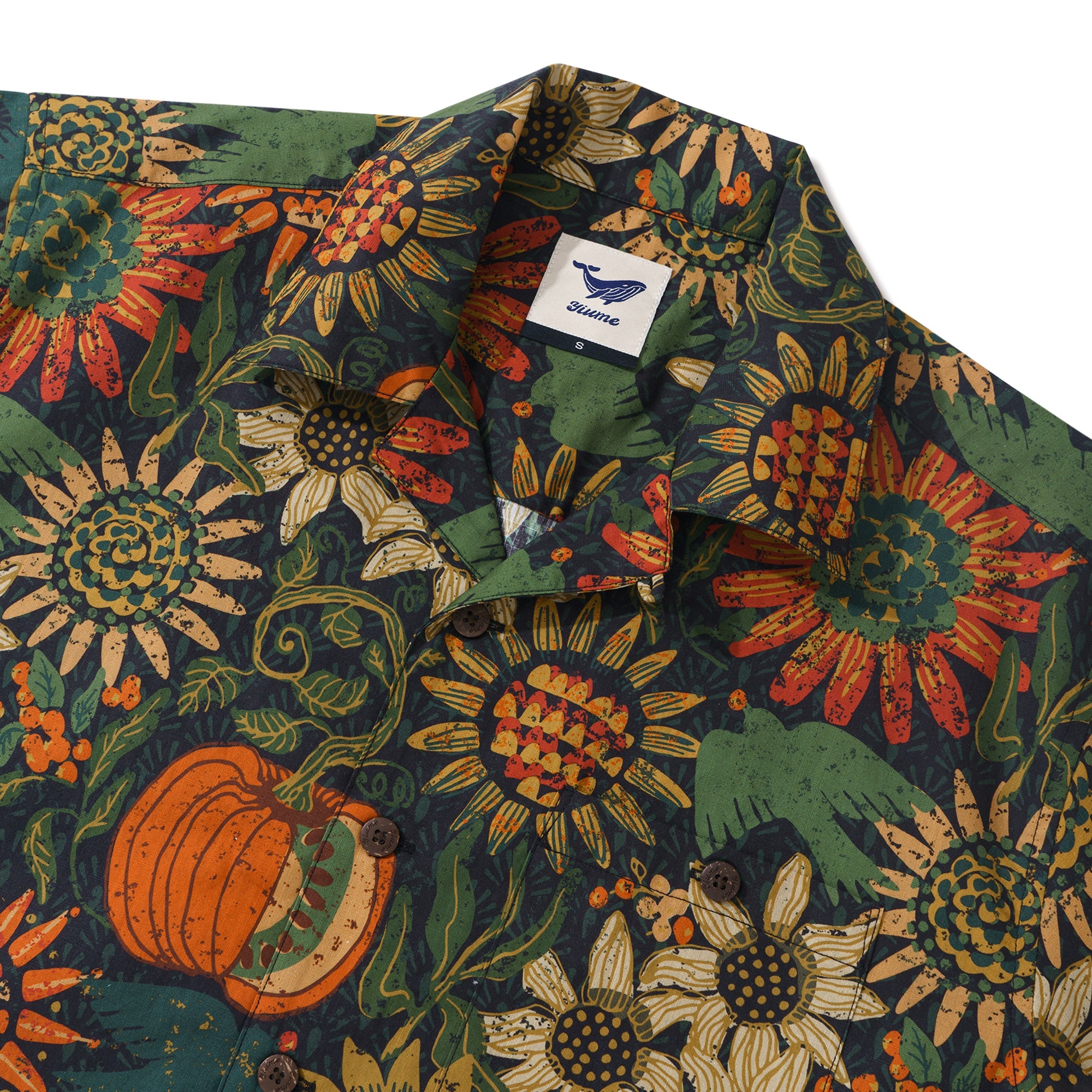 100% Cotton Hawaiian Shirt For Men Thanksgiving By Andrea Leonelli Camp Collar Aloha Shirt