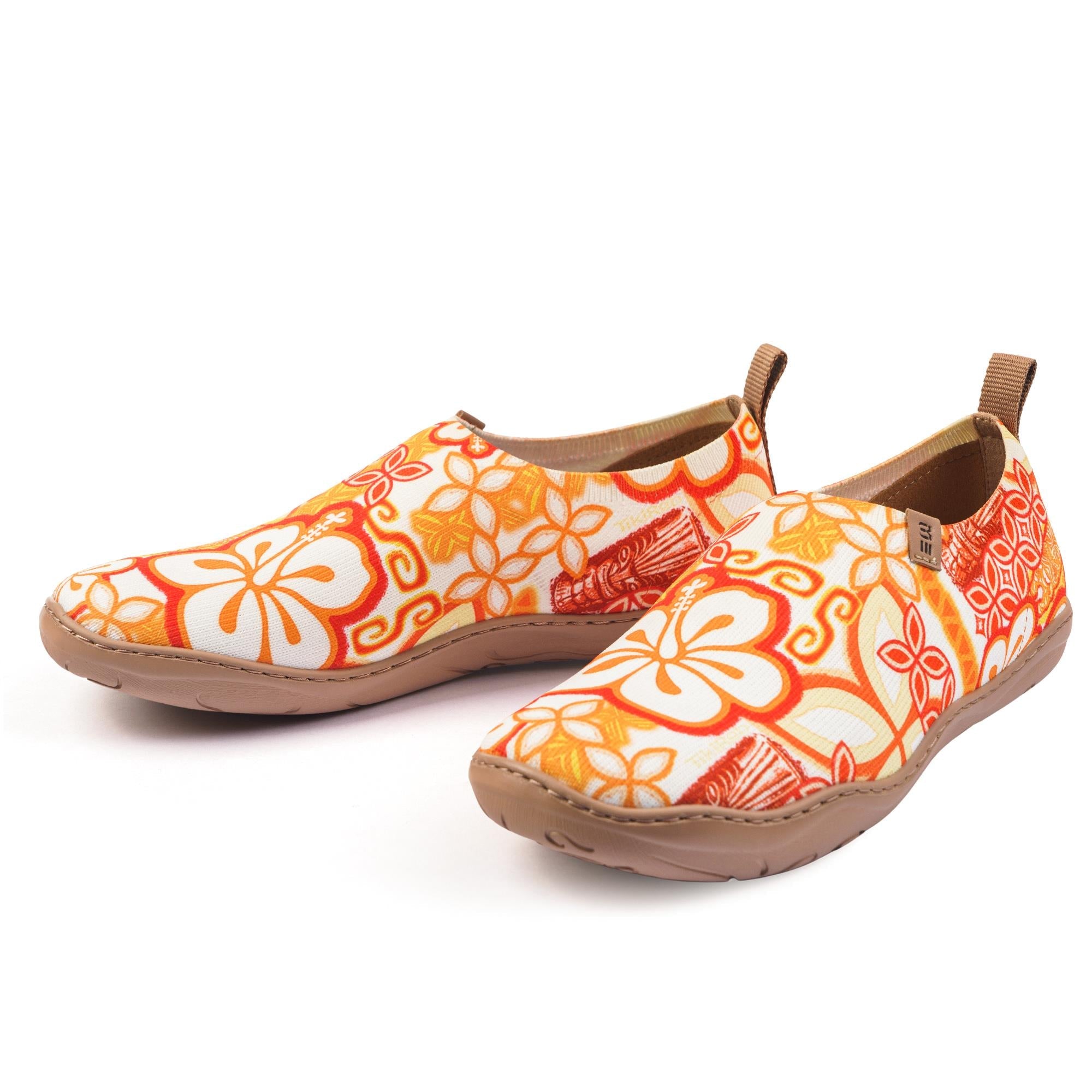 Tiki Print Women's Slip-On Shoes by TIKIROB  Painted Canvas Sneakers