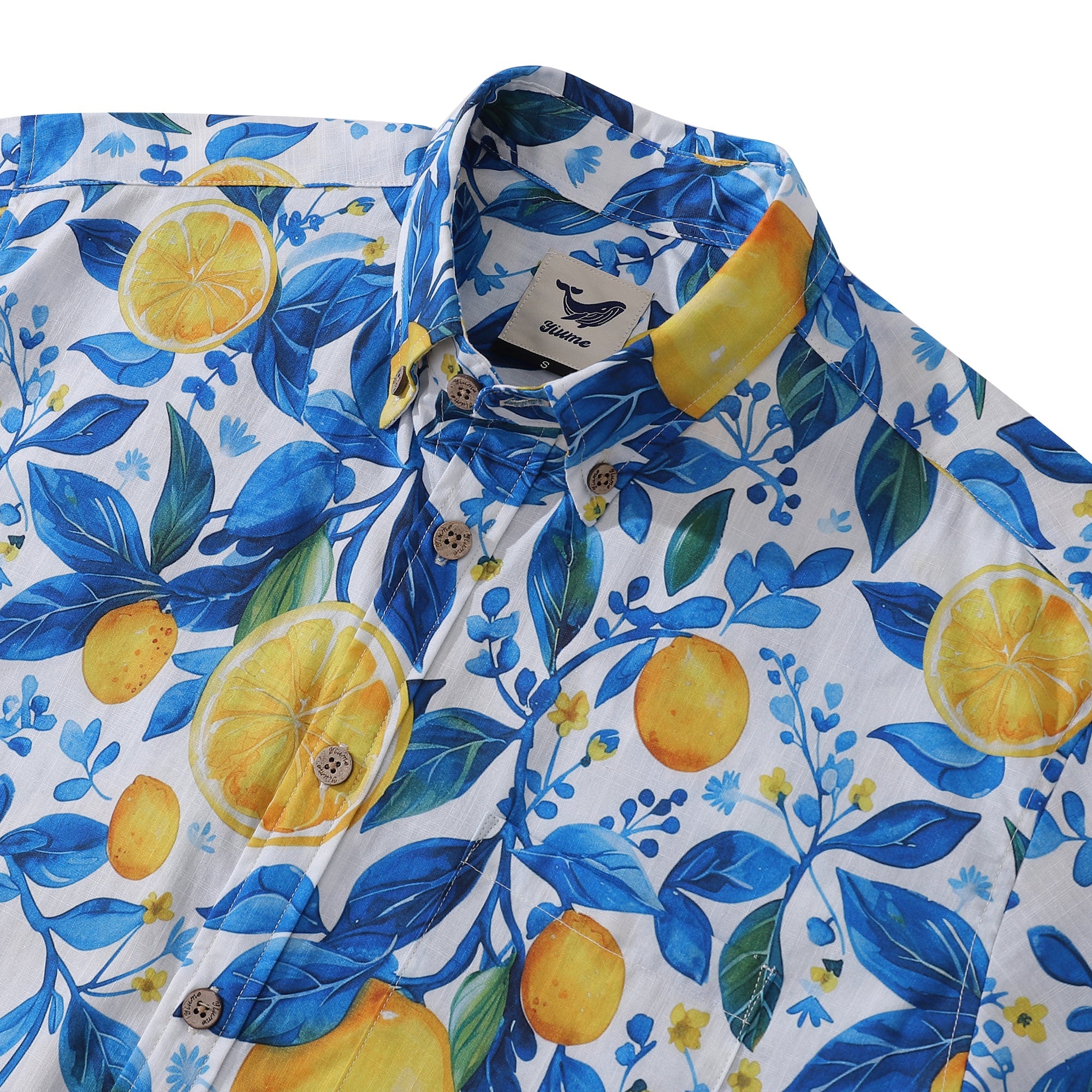 Hawaiian Shirt For Men Summer Lemonade Button-down Shirt Short Sleeve 100% Cotton Shirt