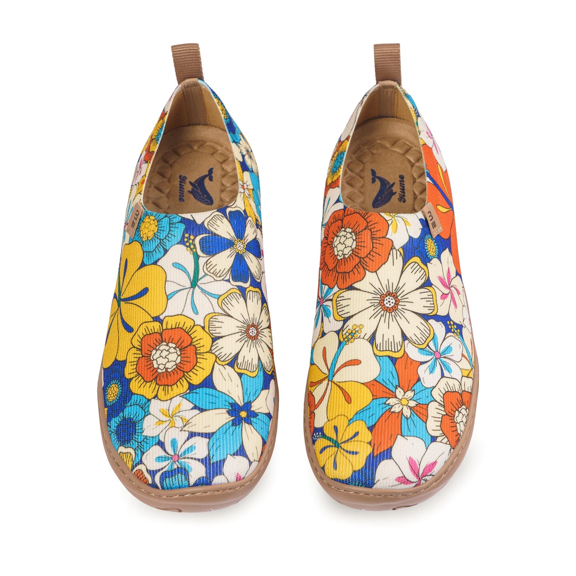 60's Floral Print by Samantha O'Malley Women's Slip-On Shoes Painted Canvas Sneaker