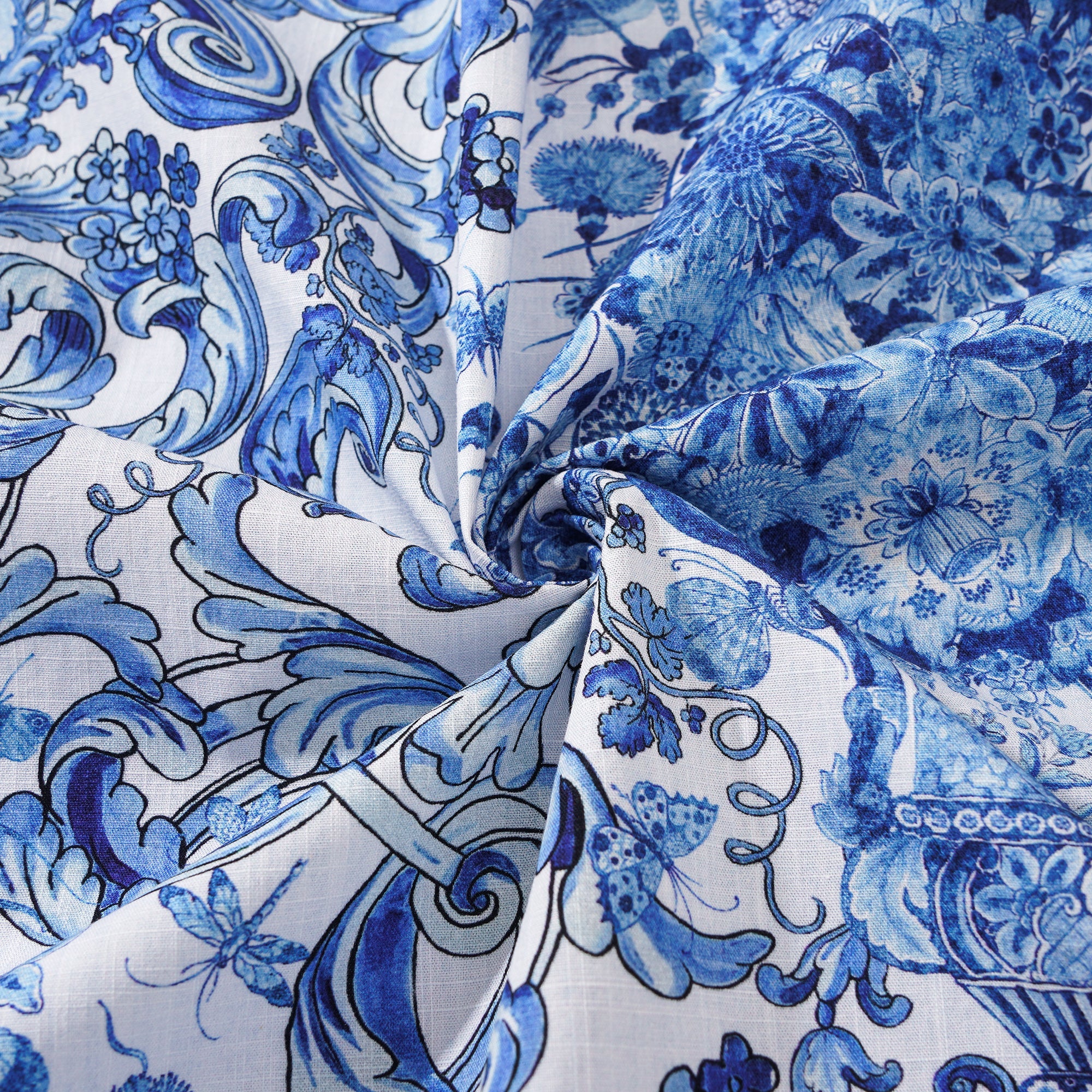 Men's Hawaiian Shirt Short Sleeve Button-down 100% Cotton Blue Aloha Floral Whisper