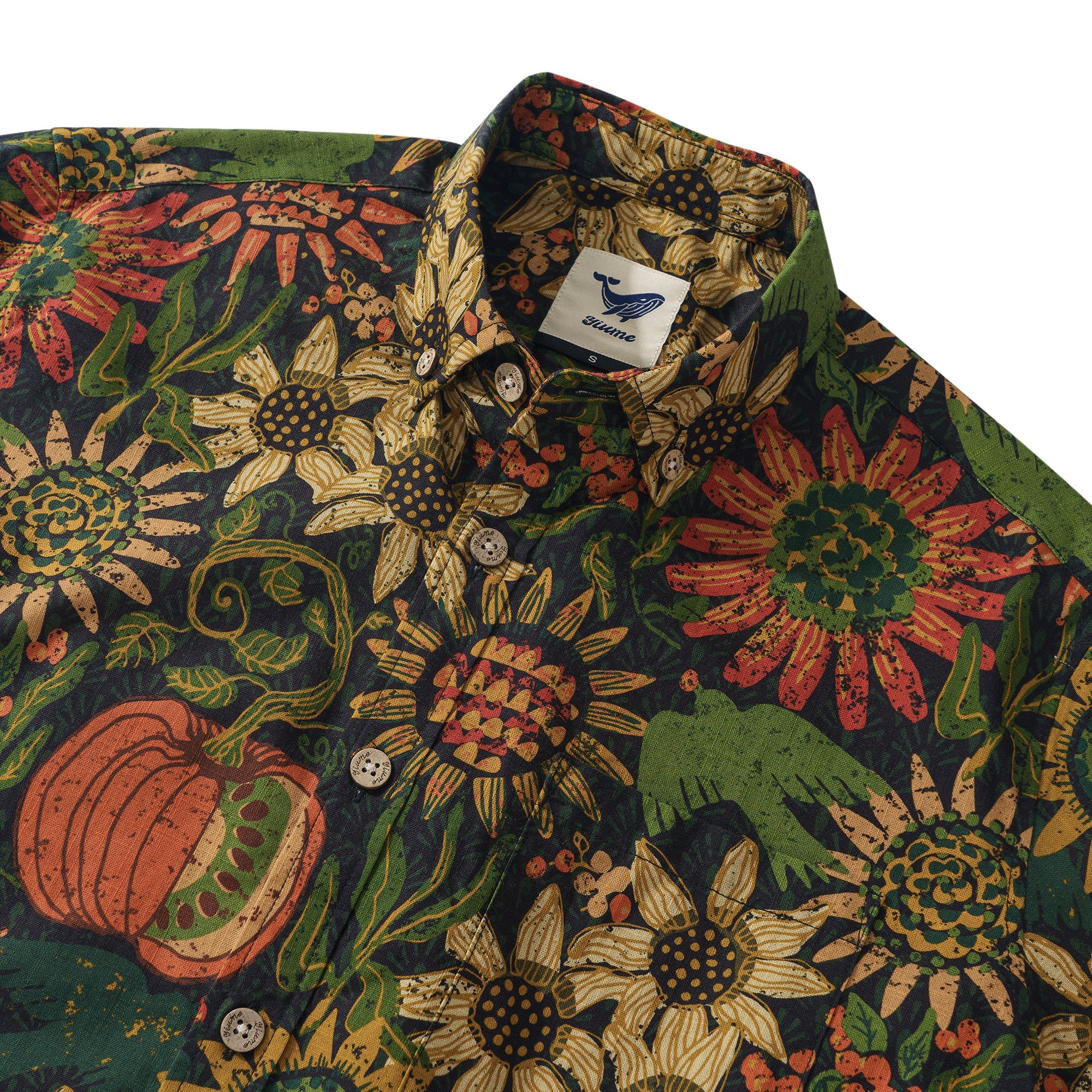 Hawaiian Thanksgiving Inspired By Andrea Leonelli Shirt 100% Cotton Men's Aloha Hawaiian Long Sleeve Button-down Shirt