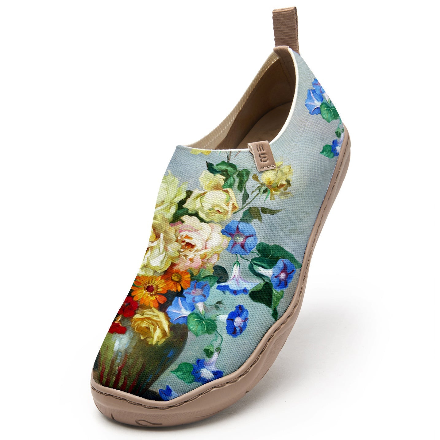 Yiume Women's Art Slip-On Shoes Comfortable Breathable Knit Casual Footwear,Vintage bouquet