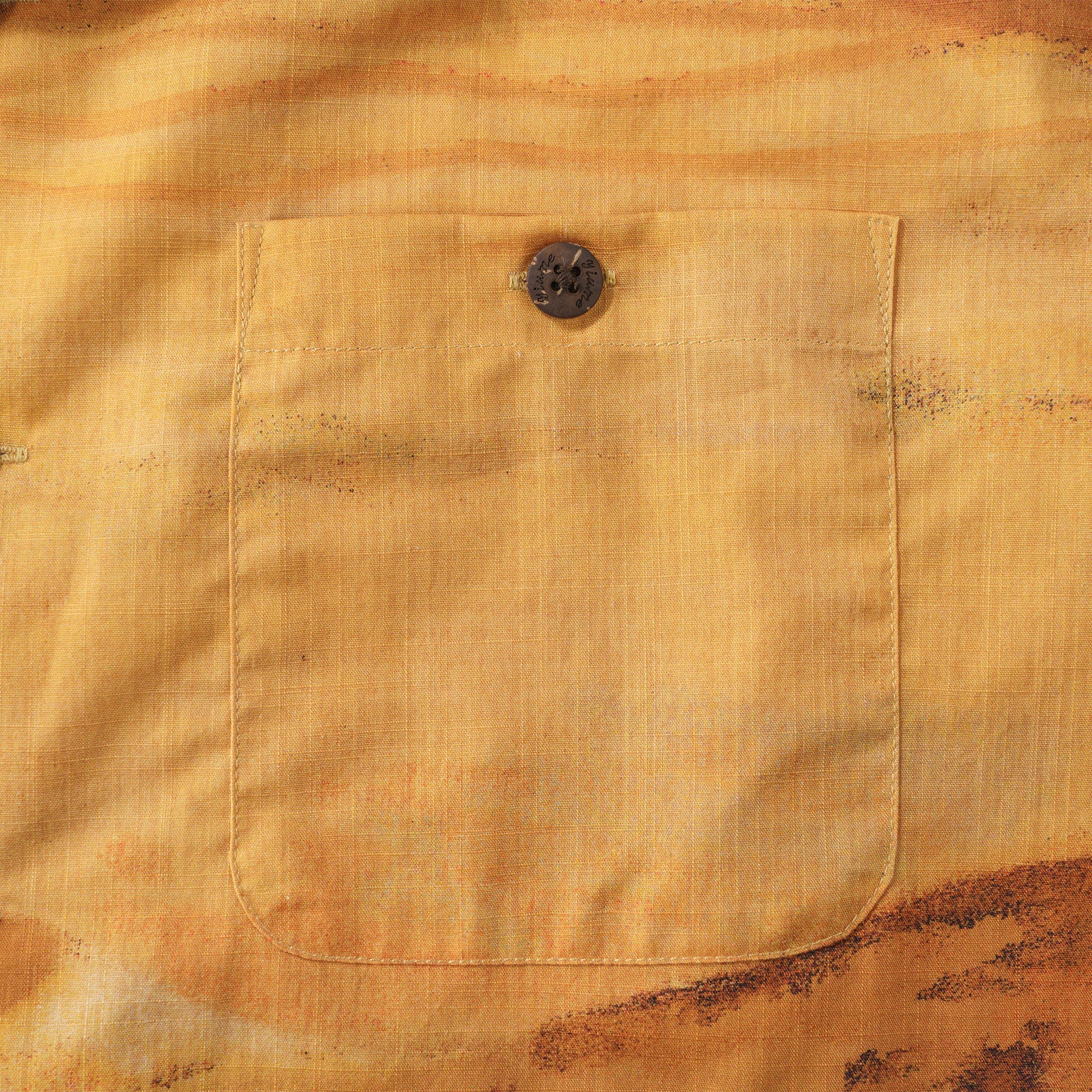 Men's Hawaiian Shirt Short Sleeve Camp Collar 100% Cotton Yellow Aloha Heat Waves By Andrea Leonelli