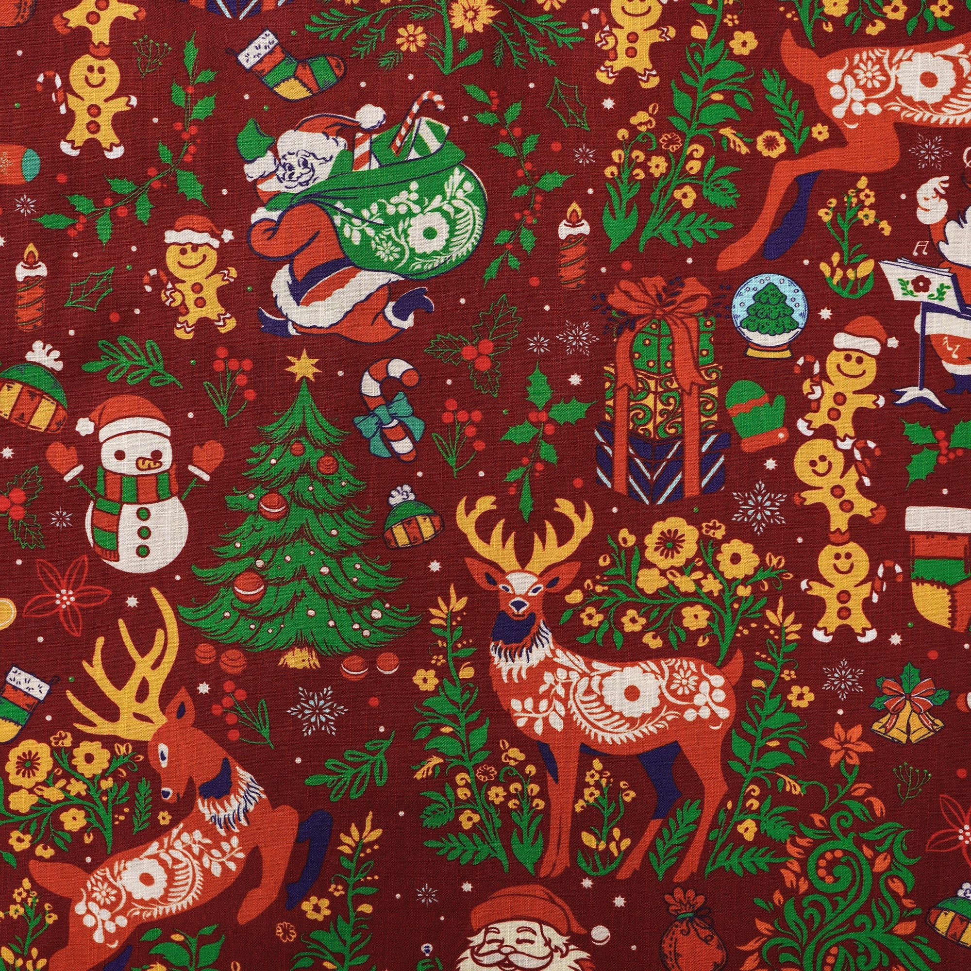 Men's Hawaiian Shirt Short Sleeve Button-down 100% Cotton Red Aloha Christmas Essence