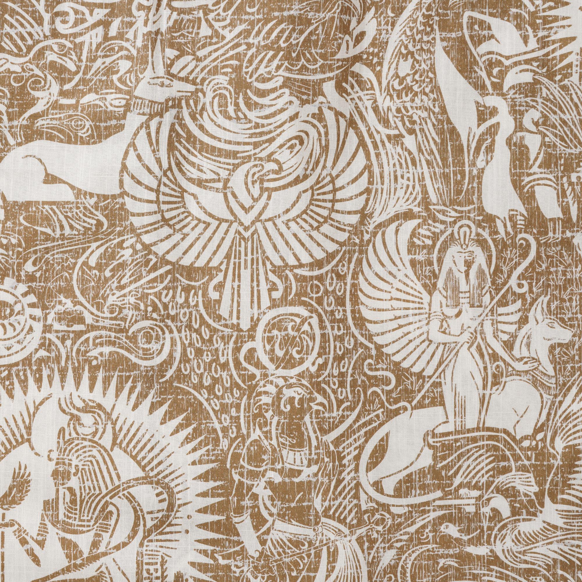 Men's Hawaiian Shirt Short Sleeve Button-down 100% Cotton Brown Aloha Ancient Egyptian Mythology