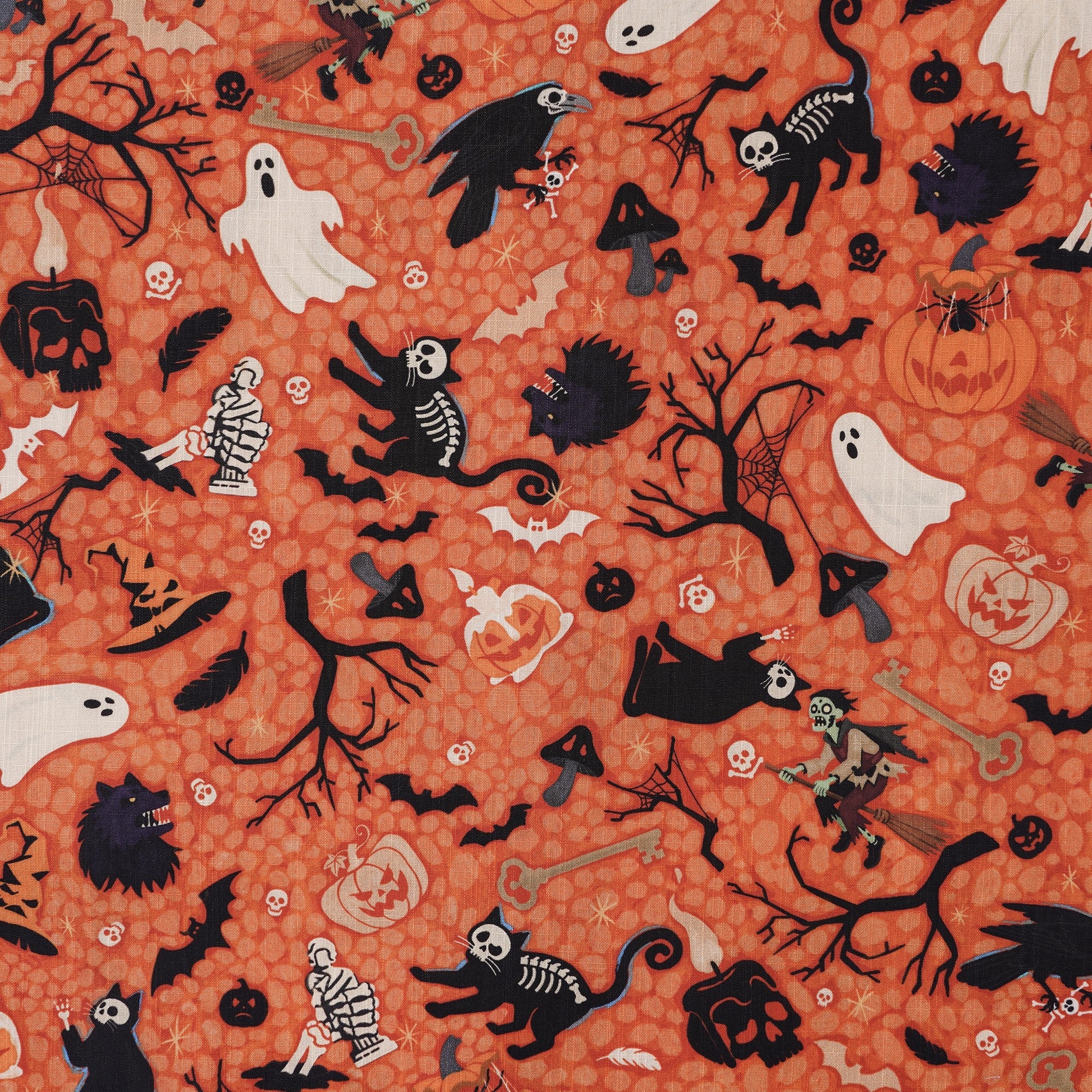 Men's Hawaiian Shirt Short Sleeve Button-down 100% Cotton Orange Aloha Witching Hour