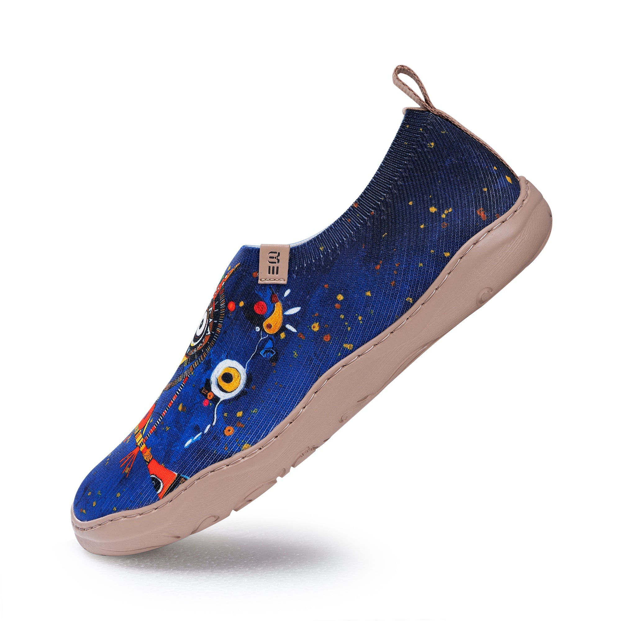 Women's foldable Loafers Funny Owl Sneaker Painted Canvas Slip-On