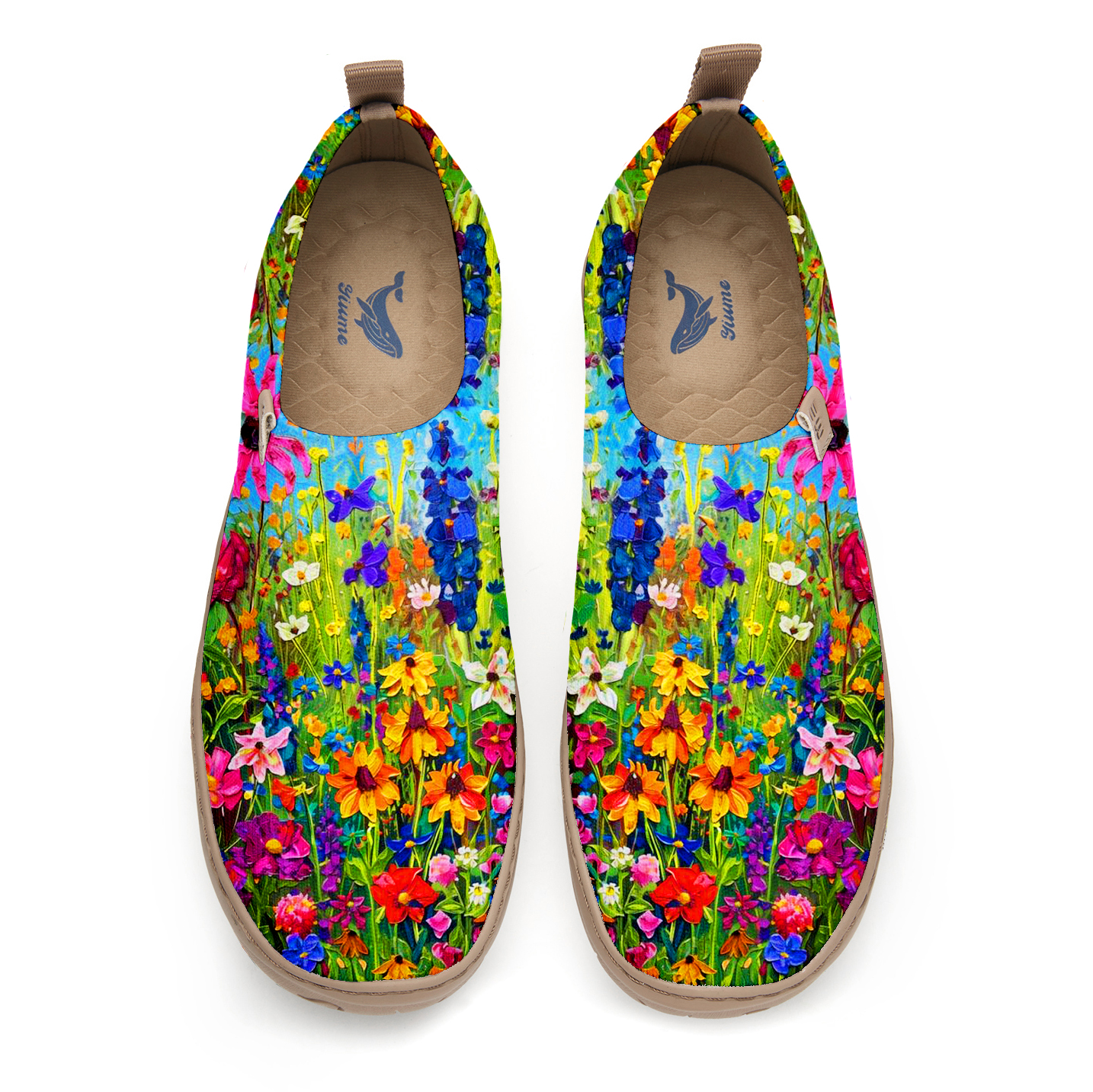 Yiume Women's Art Slip-On Shoes Comfortable Breathable Knit Casual Footwear,Lush Promenade