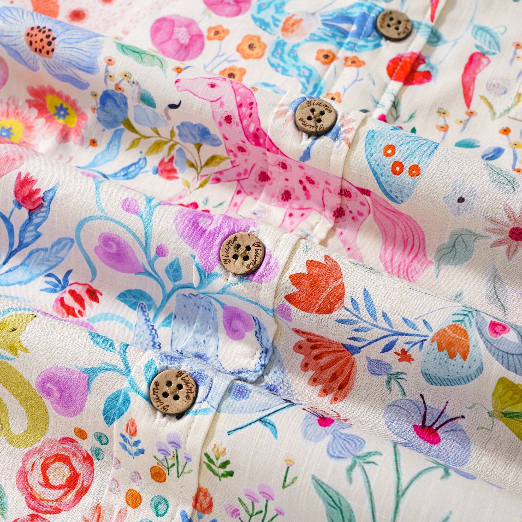 Men's Hawaiian Shirt Short Sleeve Button-down 100% Cotton Aloha Enchanted Wildlife