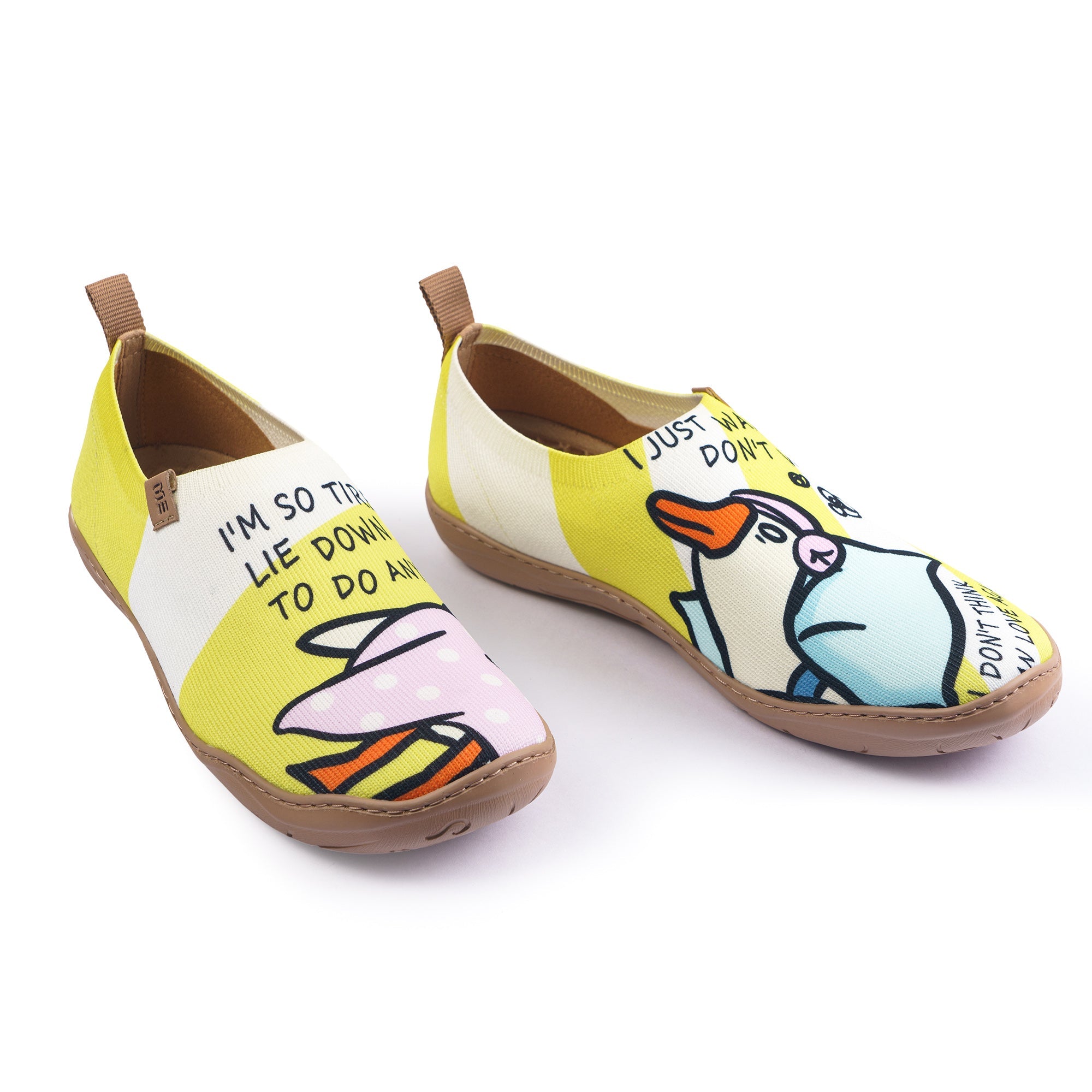 Sleeping Duck Women's Slip-On Shoes Painted Canvas Sneakers