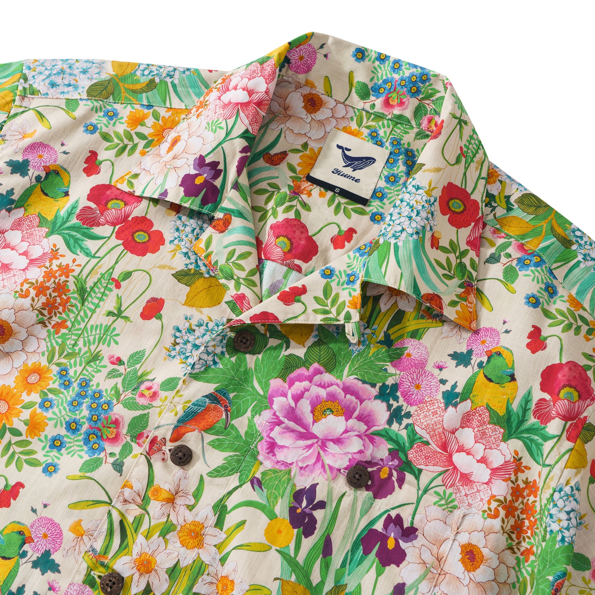 NIWA Hawaiian Art-Inspired Shirt 100% Cotton Men's Aloha Hawaiian Short Sleeve Camp Collar Shirt