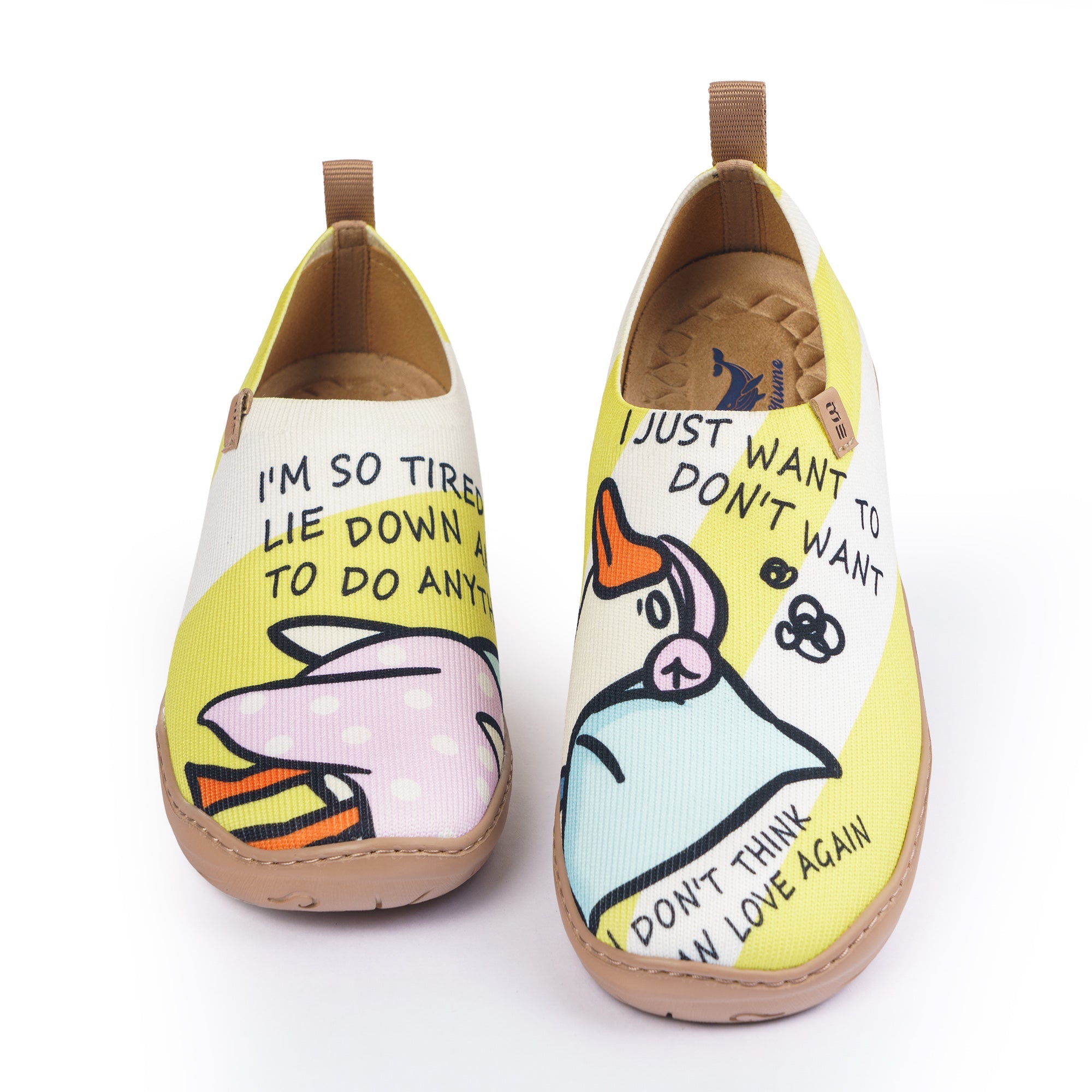 Sleeping Duck Women's Slip-On Shoes Painted Canvas Sneakers